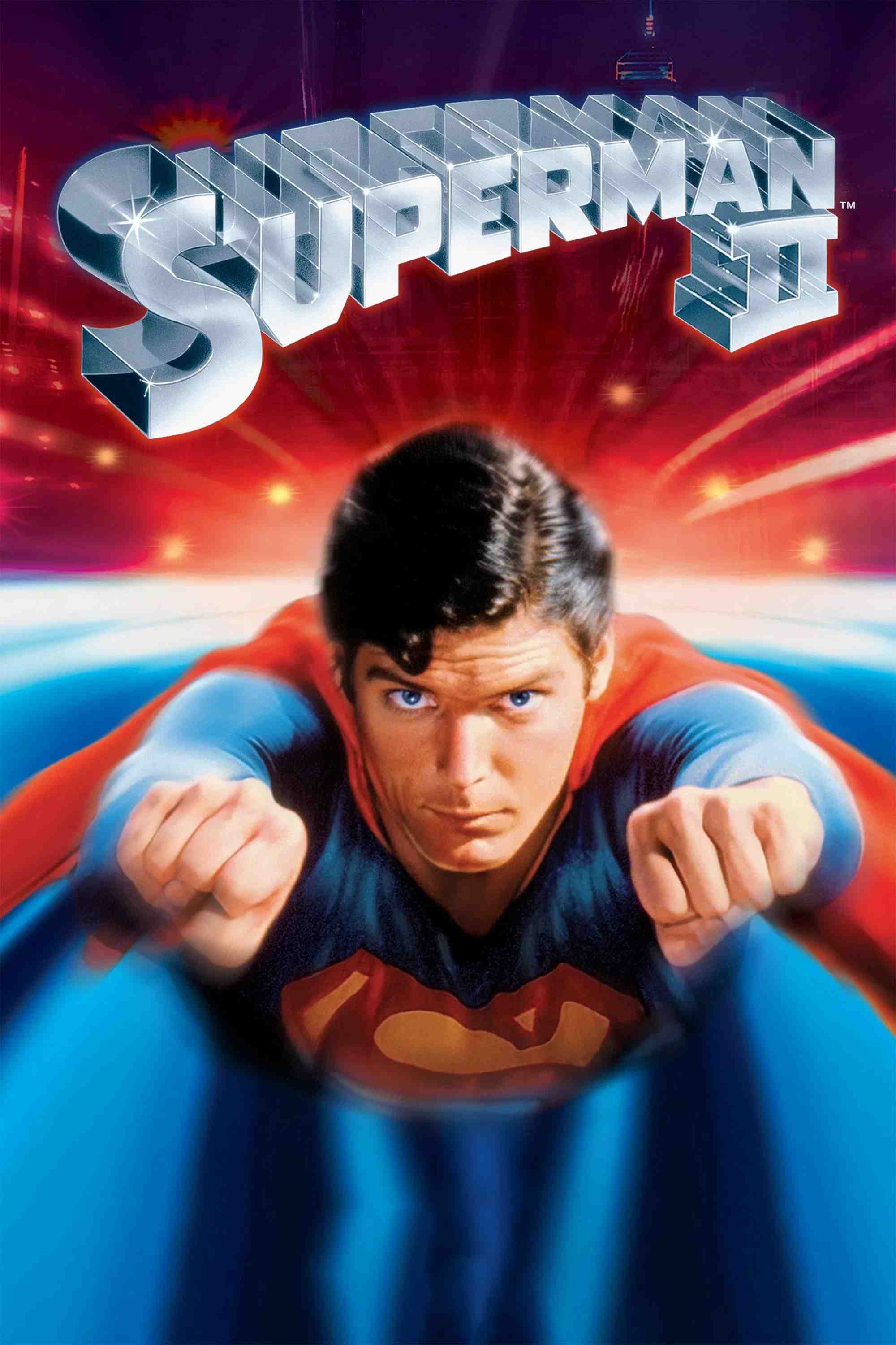 Poster chính thức của phim Phim Viễn Tưởng, Phim Hành Động "Siêu Nhân 2" (Superman II - 1980), với sự tham gia của diễn viên Christopher Reeve và Margot Kidder.