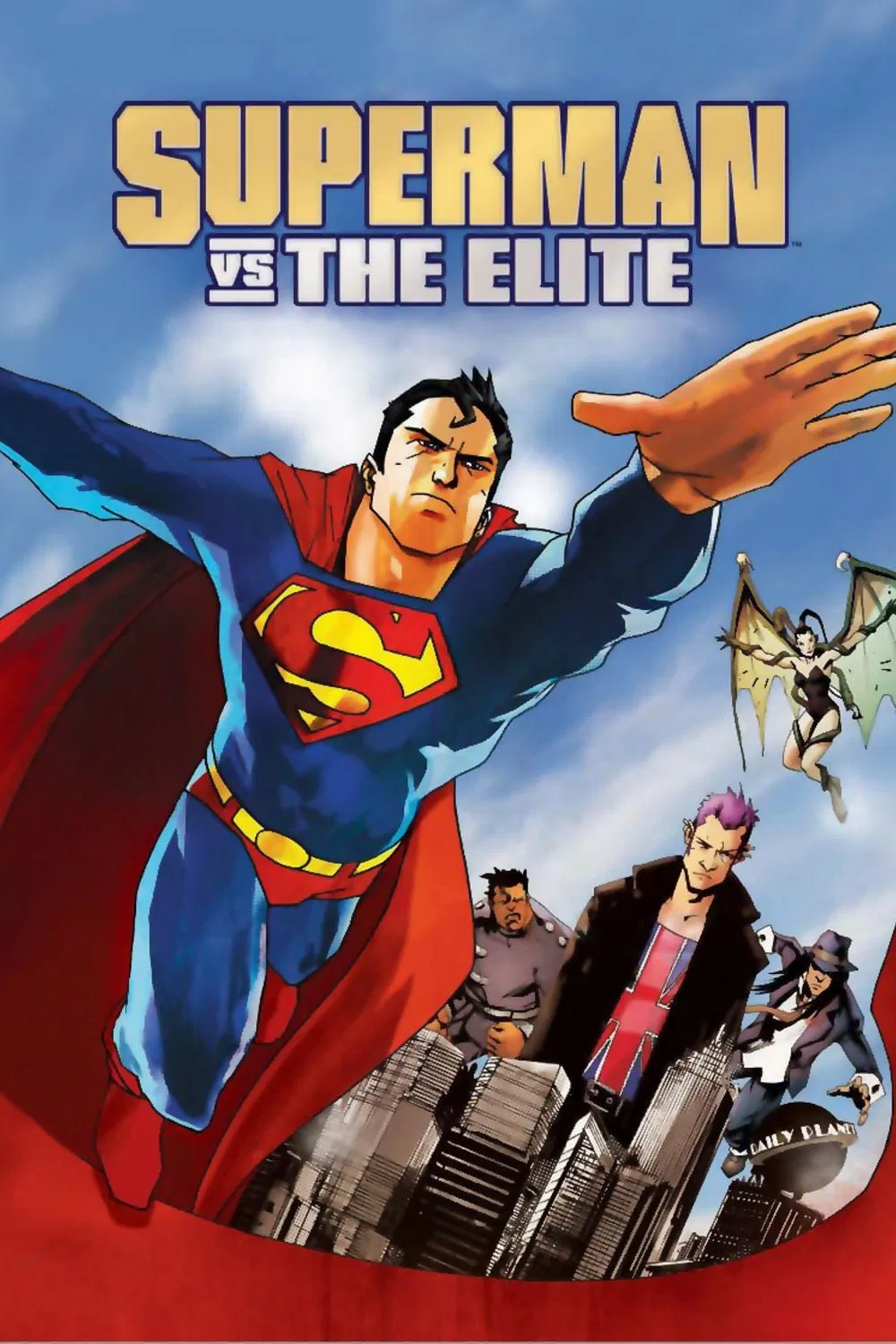 Poster chính thức của phim Phim Viễn Tưởng, Phim Hoạt Hình "Siêu Nhân Và Elite" (Superman vs. The Elite - 2012), với sự tham gia của diễn viên George Newbern và Pauley Perrette.