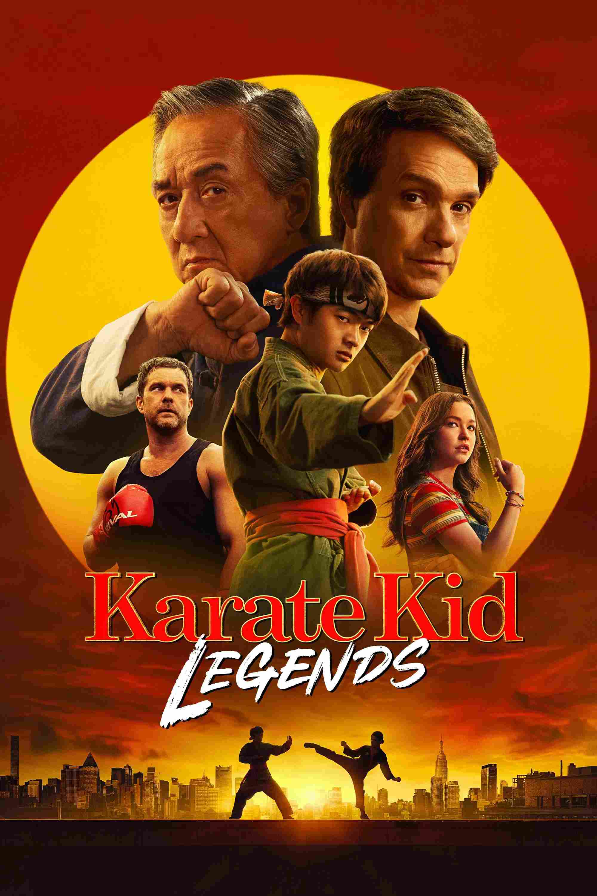Poster chính thức của phim Phim Hành Động, Phim Phiêu Lưu "Siêu Nhí Karate: Những Huyền Thoại" (Karate Kid: Legends - 2025), với sự tham gia của diễn viên Thành Long và Ben Wang.