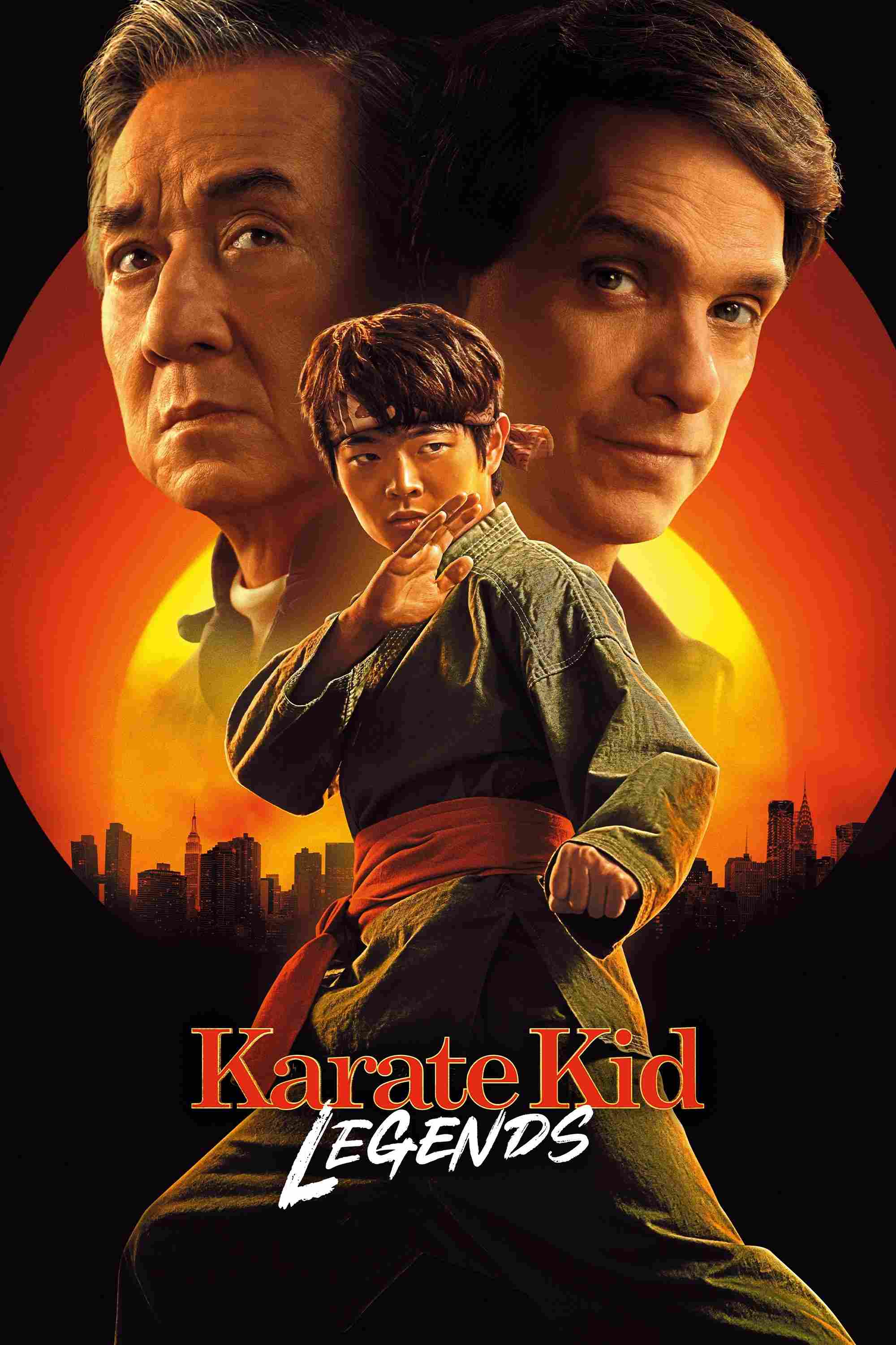 Poster chính thức của phim Phim Hành Động, Phim Phiêu Lưu "Siêu Nhí Karate: Những Huyền Thoại" (Karate Kid: Legends - 2025), với sự tham gia của diễn viên Thành Long và Ben Wang.