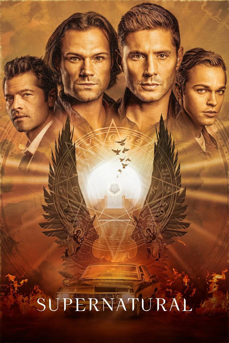 Poster chính thức của phim Phim Tâm Lý, Phim Bí Ẩn "Siêu Nhiên (Phần 9)" (Supernatural - 2005), với sự tham gia của diễn viên Jared Padalecki và Jensen Ackles.