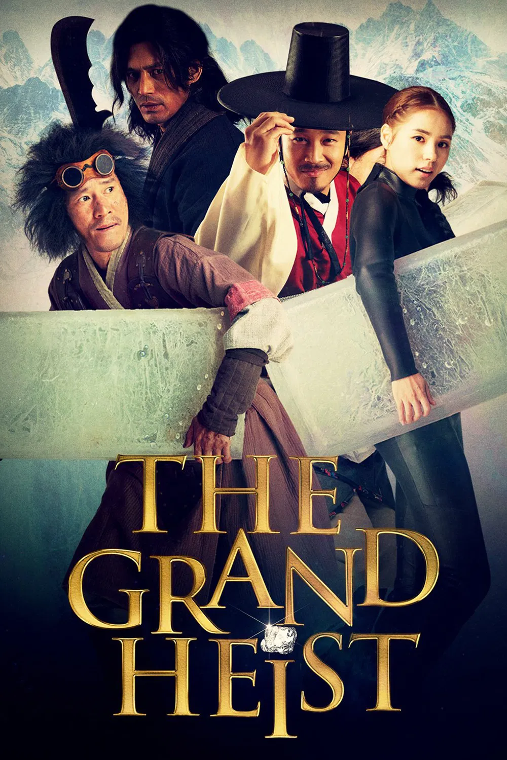 Poster chính thức của phim Phim Hài, Phim Hành Động "Siêu Trộm Hoàng Cung" (The Grand Heist - 2012), với sự tham gia của diễn viên Cha Tae-hyun và Oh Ji-ho.