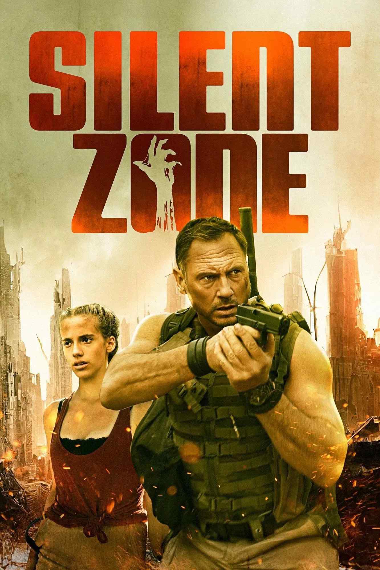 Poster chính thức của phim Phim Kinh Dị, Phim Giật Gân "Vùng Im Lặng" (Silent Zone - 2025), với sự tham gia của diễn viên Matt Devere và Luca Papp.