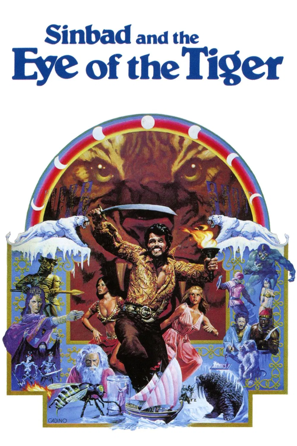 Poster chính thức của phim Phim Hành Động, Phim Phiêu Lưu "Sinbad Và Con Mắt Hổ" (Sinbad and the Eye of the Tiger - 1977), với sự tham gia của diễn viên Patrick Wayne và Taryn Power.