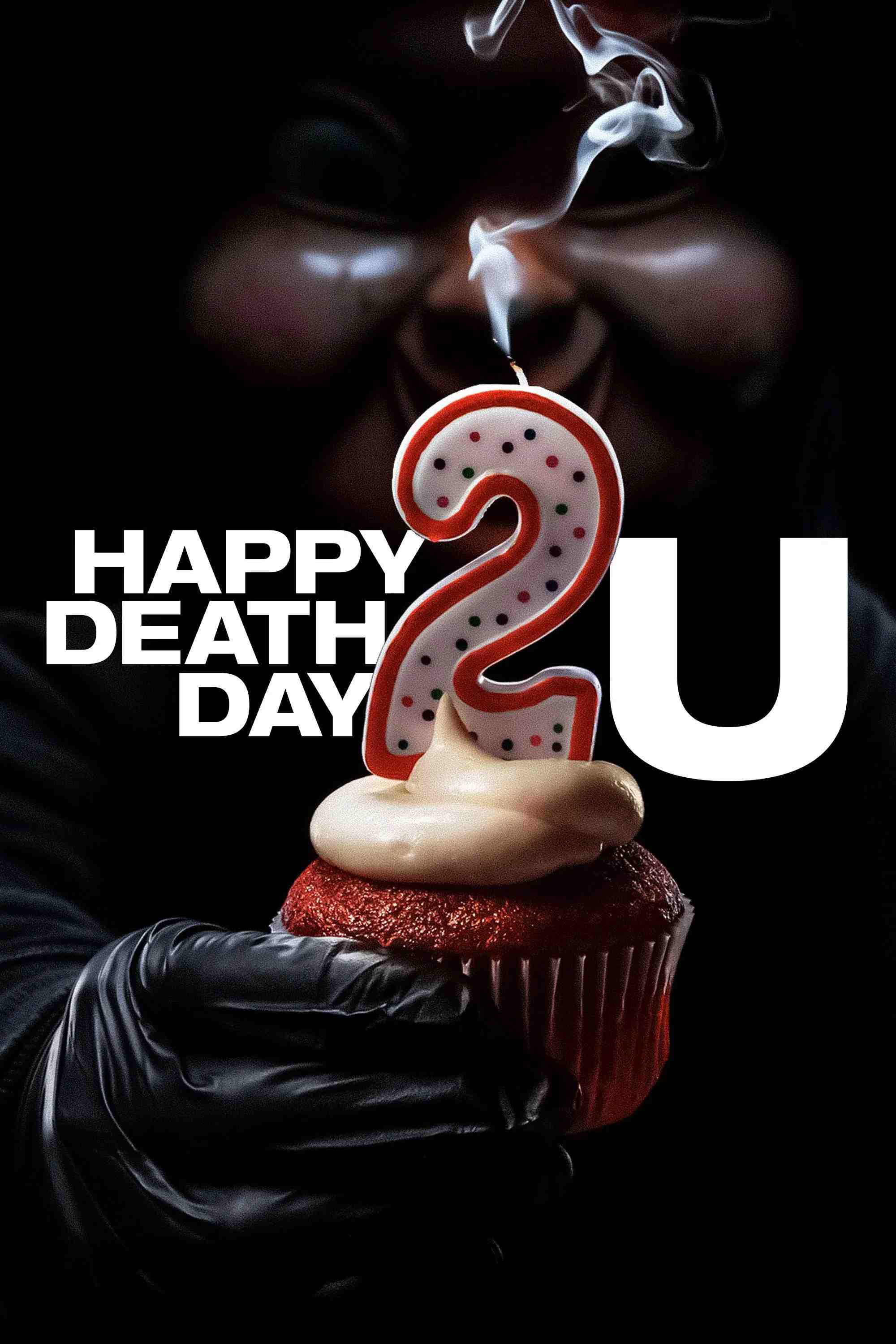 Poster chính thức của phim Phim Hài, Phim Kinh Dị "Sinh Nhật Chết Chóc 2" (Happy Death Day 2U - 2019), với sự tham gia của diễn viên Jessica Rothe và Israel Broussard.