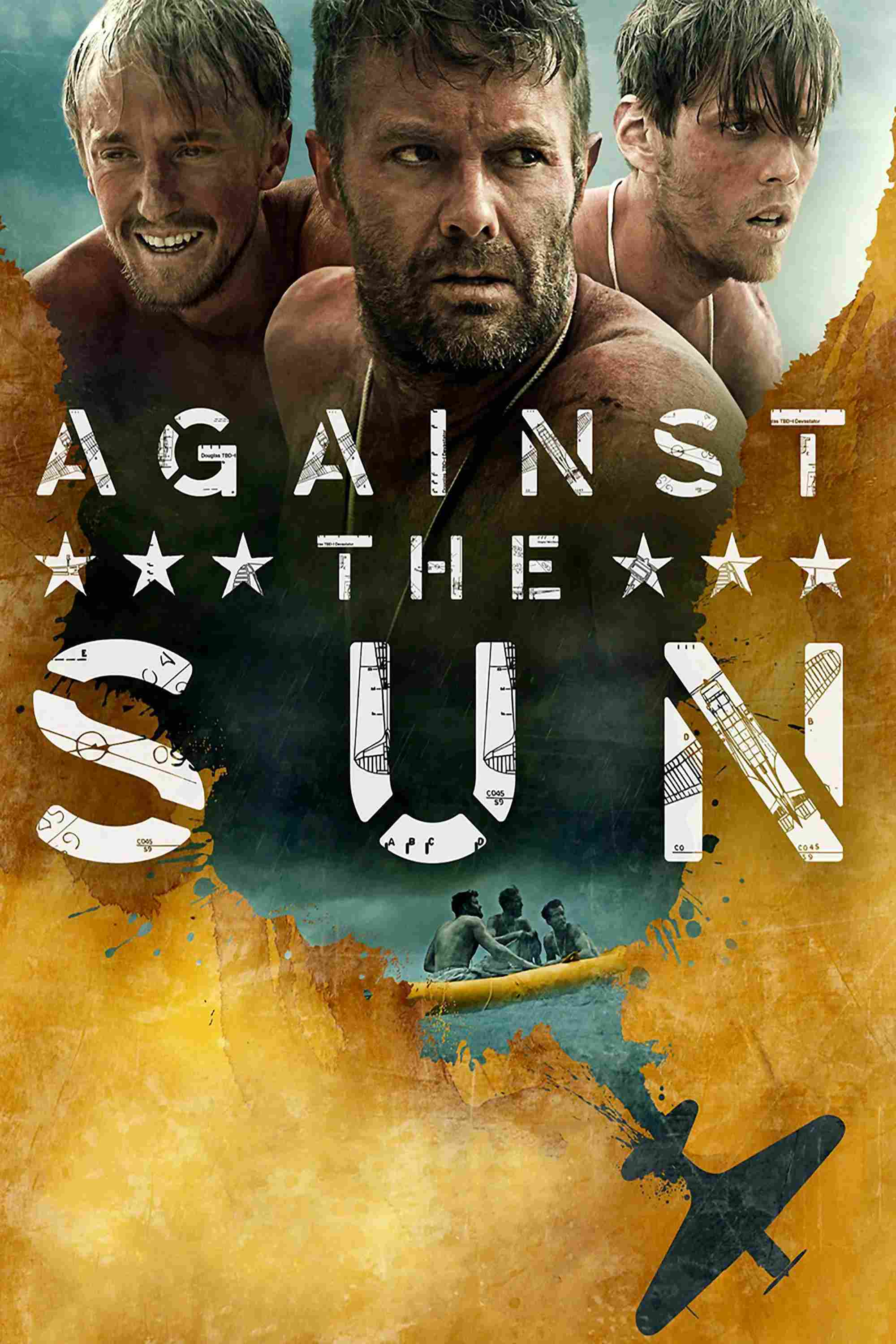 Poster chính thức của phim Phim Chiến Tranh, Phim Phiêu Lưu "Sinh Tồn Giữa Đại Dương" (Against the Sun - 2014), với sự tham gia của diễn viên Tom Felton và Garret Dillahunt.
