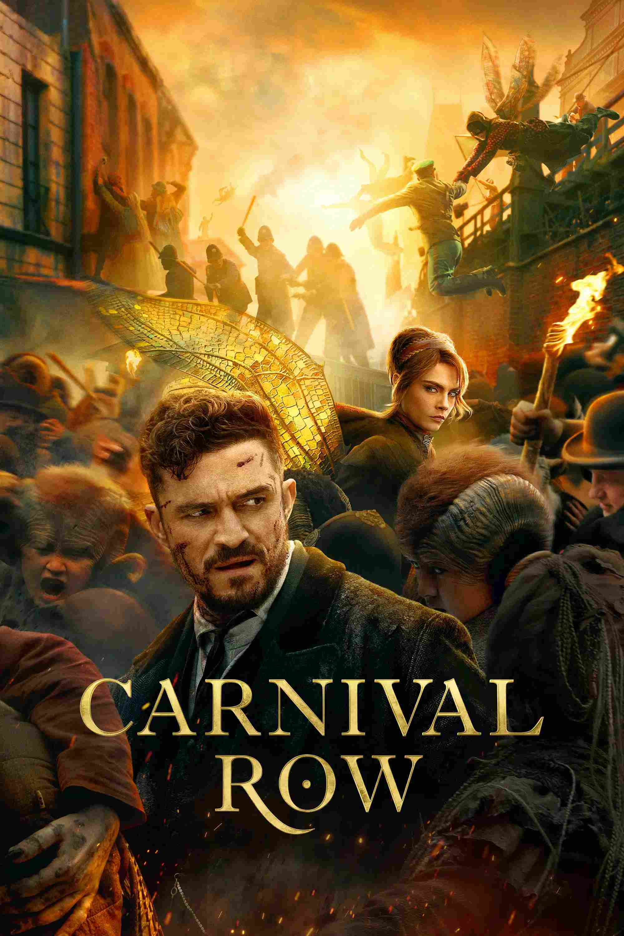 Poster chính thức của phim Phim Hình Sự, Phim Tâm Lý "Sinh Vật Thần Thoại (Phần 1)" (Carnival Row - 2019), với sự tham gia của diễn viên Orlando Bloom và Cara Delevingne.