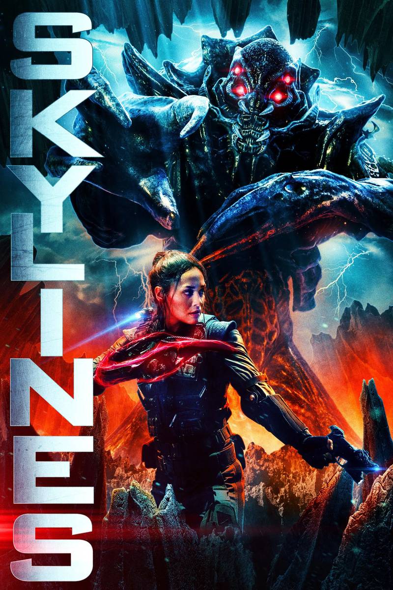 Poster chính thức của phim Phim Viễn Tưởng, Phim Hành Động "Skylin3s" (Skylines - 2020), với sự tham gia của diễn viên Lindsey Morgan và Alexander Siddig.