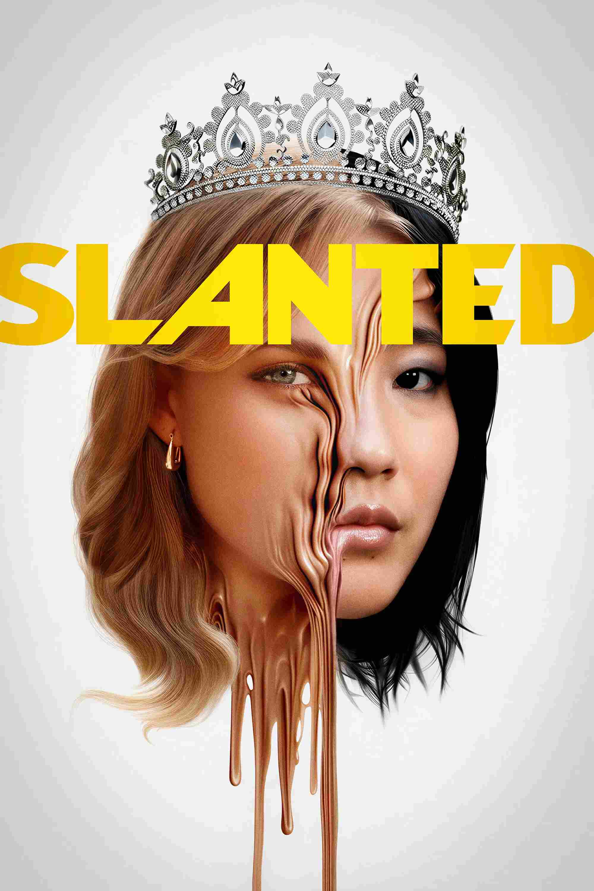 Poster chính thức của phim Phim Hài, Phim Kinh Dị "Slanted" (Slanted - 2026), với sự tham gia của diễn viên Shirley Chen và Mckenna Grace.