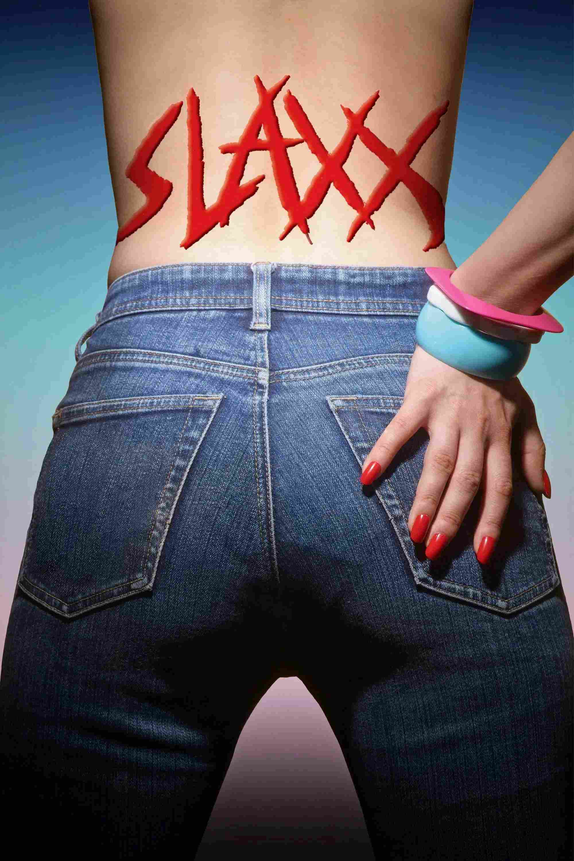 Poster chính thức của phim Phim Kinh Dị, Phim Hài "Slaxx" (Slaxx - 2020), với sự tham gia của diễn viên Romane Denis và Brett Donahue.