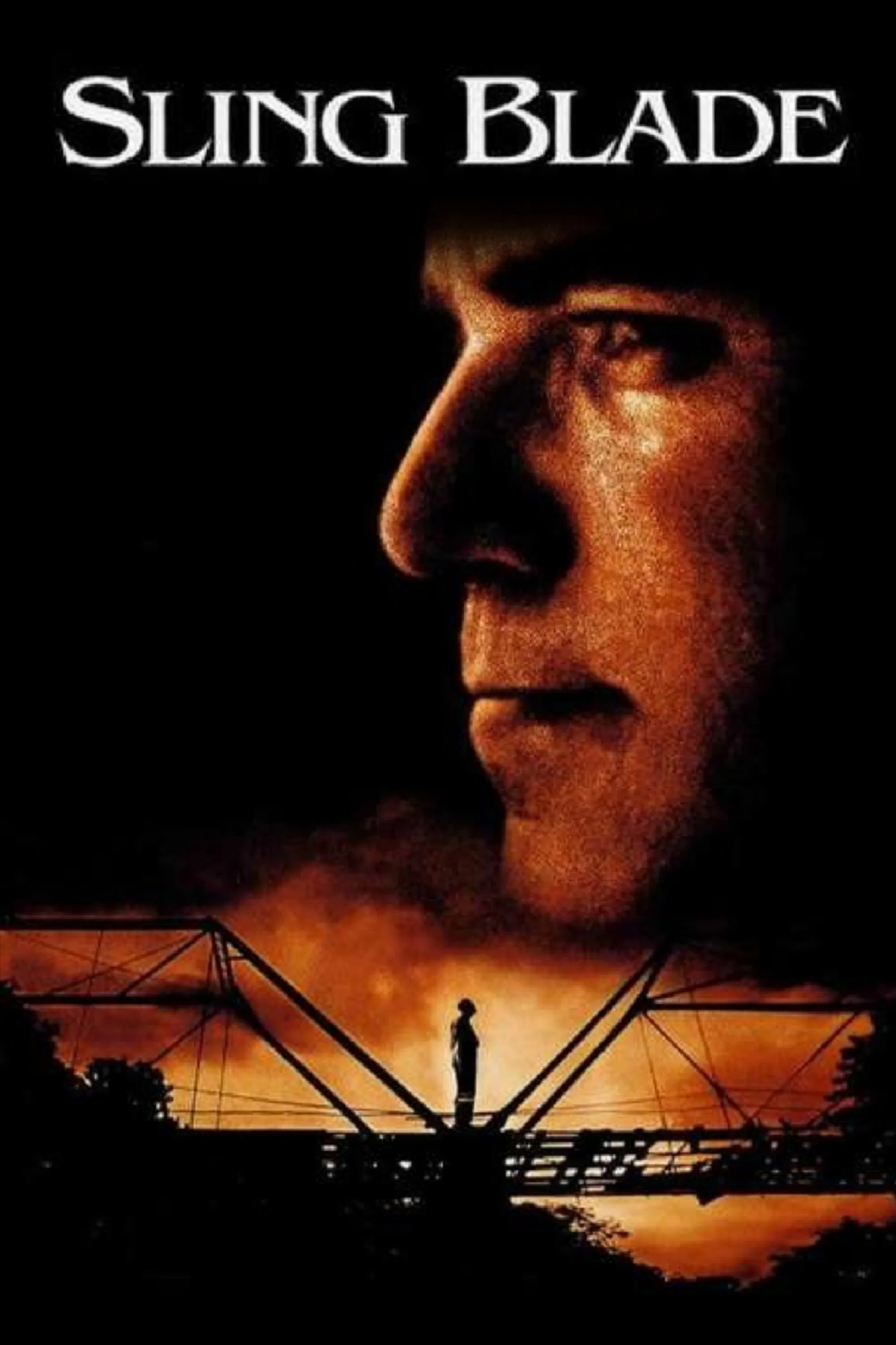 Poster chính thức của phim Phim Tâm Lý "Sling Blade" (Sling Blade - 1996), với sự tham gia của diễn viên Billy Bob Thornton và Dwight Yoakam.