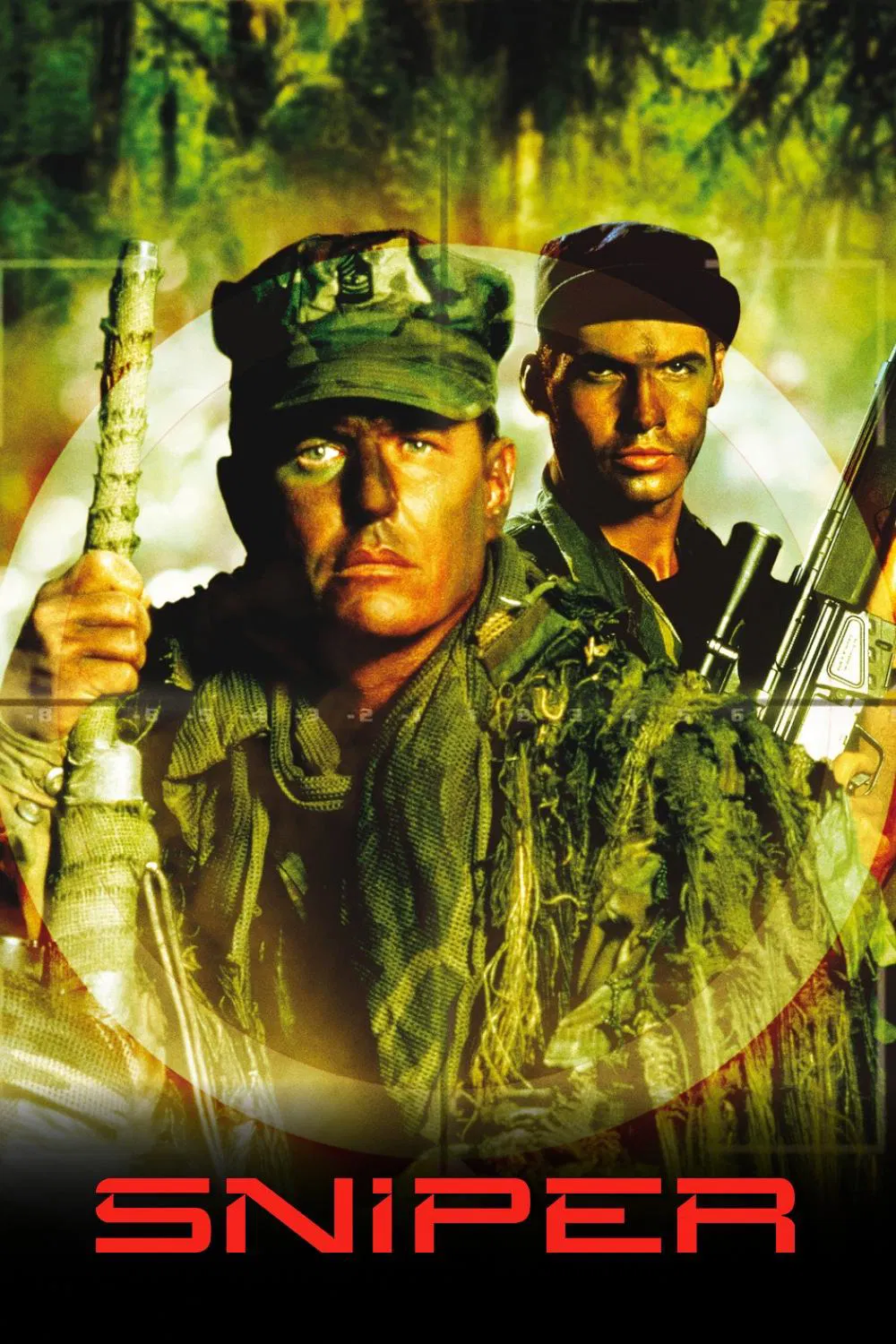 Poster chính thức của phim Phim Hành Động, Phim Tâm Lý "Sniper" (Sniper - 1993), với sự tham gia của diễn viên Tom Berenger và Billy Zane.