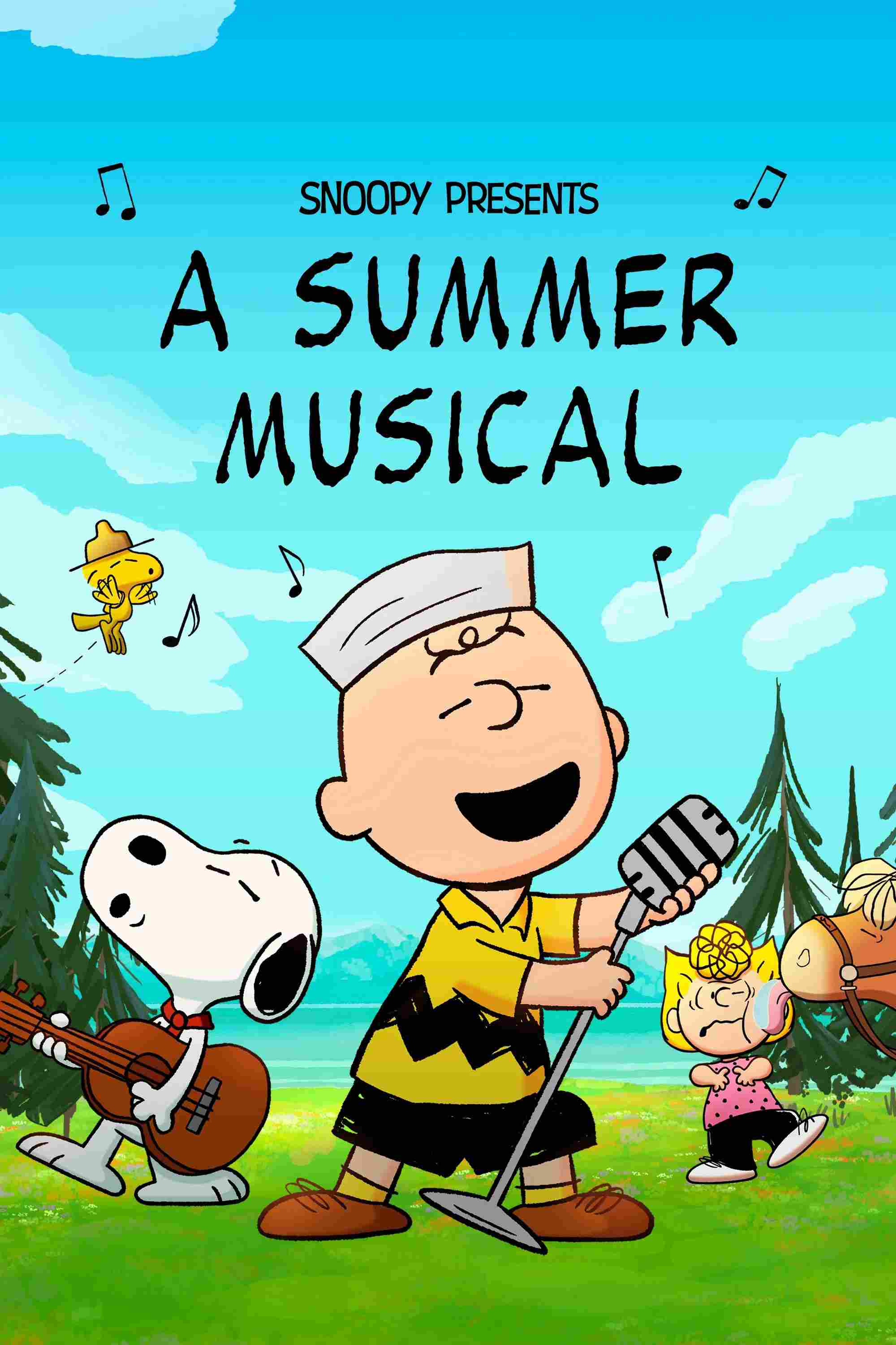 Poster chính thức của phim Phim Hoạt Hình, Phim Gia Đình "Snoopy Giới Thiệu: Nhạc Hội Mùa Hè" (Snoopy Presents: A Summer Musical - 2025), với sự tham gia của diễn viên Etienne Kellici và Hattie Kragten.