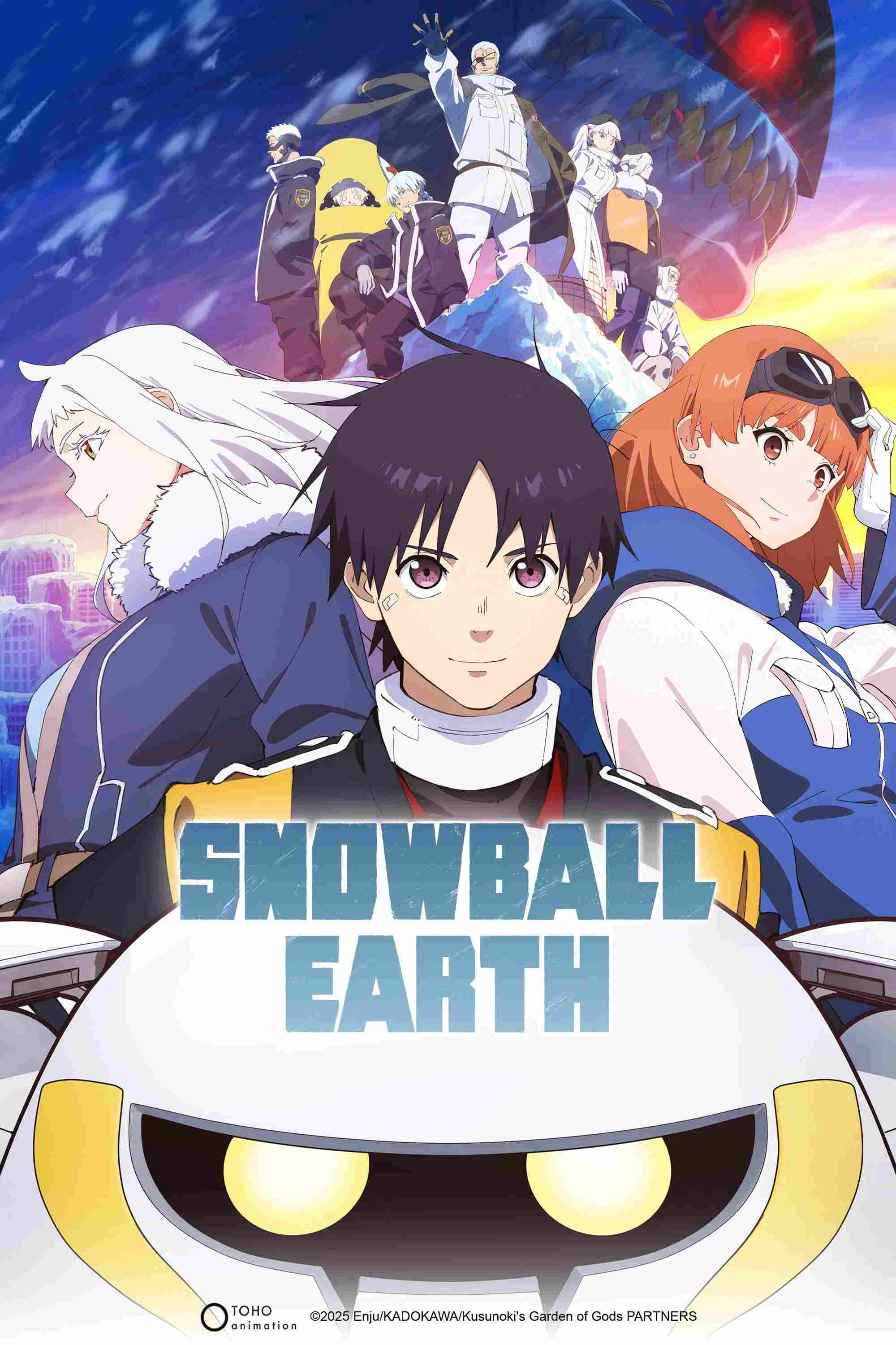 Poster chính thức của phim Phim Hoạt Hình, Phim Hành Động & Phiêu Lưu "Snowball Earth: Trái Đất Đóng Băng" (SNOWBALL EARTH - 2026), với sự tham gia của diễn viên Takuto Yoshinaga và Daisuke Hirakawa.