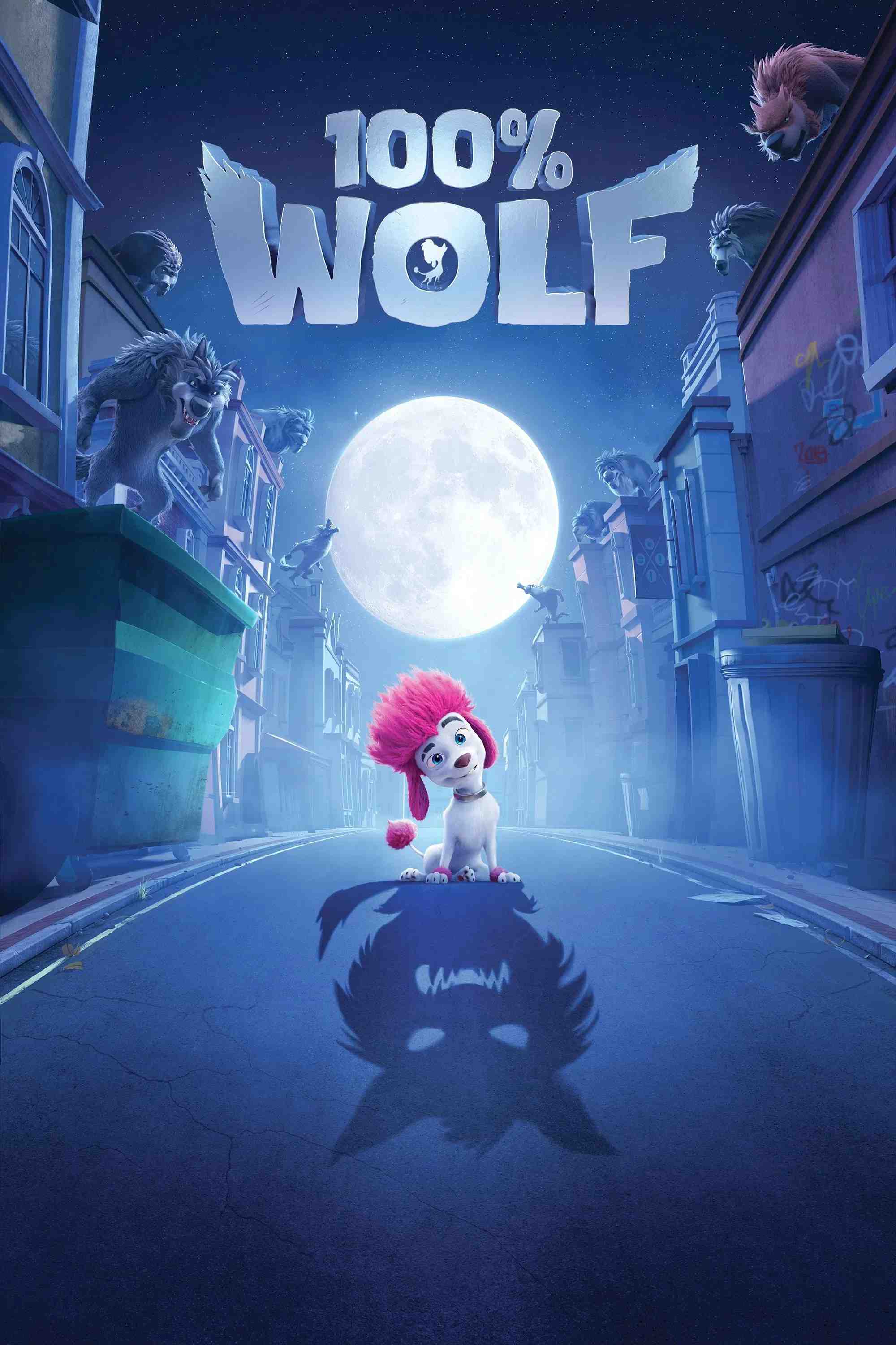Poster chính thức của phim Phim Hoạt Hình, Phim Gia Đình "Sói 100%" (100% Wolf - 2020), với sự tham gia của diễn viên Ilai Swindells và Jai Courtney.