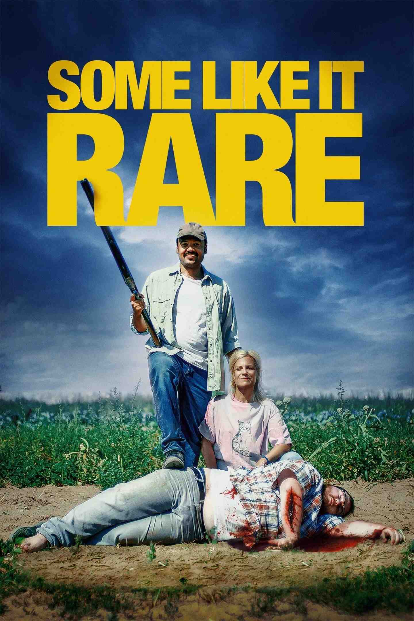 Poster chính thức của phim Phim Hài, Phim Kinh Dị "Some Like It Rare" (Some Like It Rare - 2021), với sự tham gia của diễn viên Fabrice Eboué và Marina Foïs.