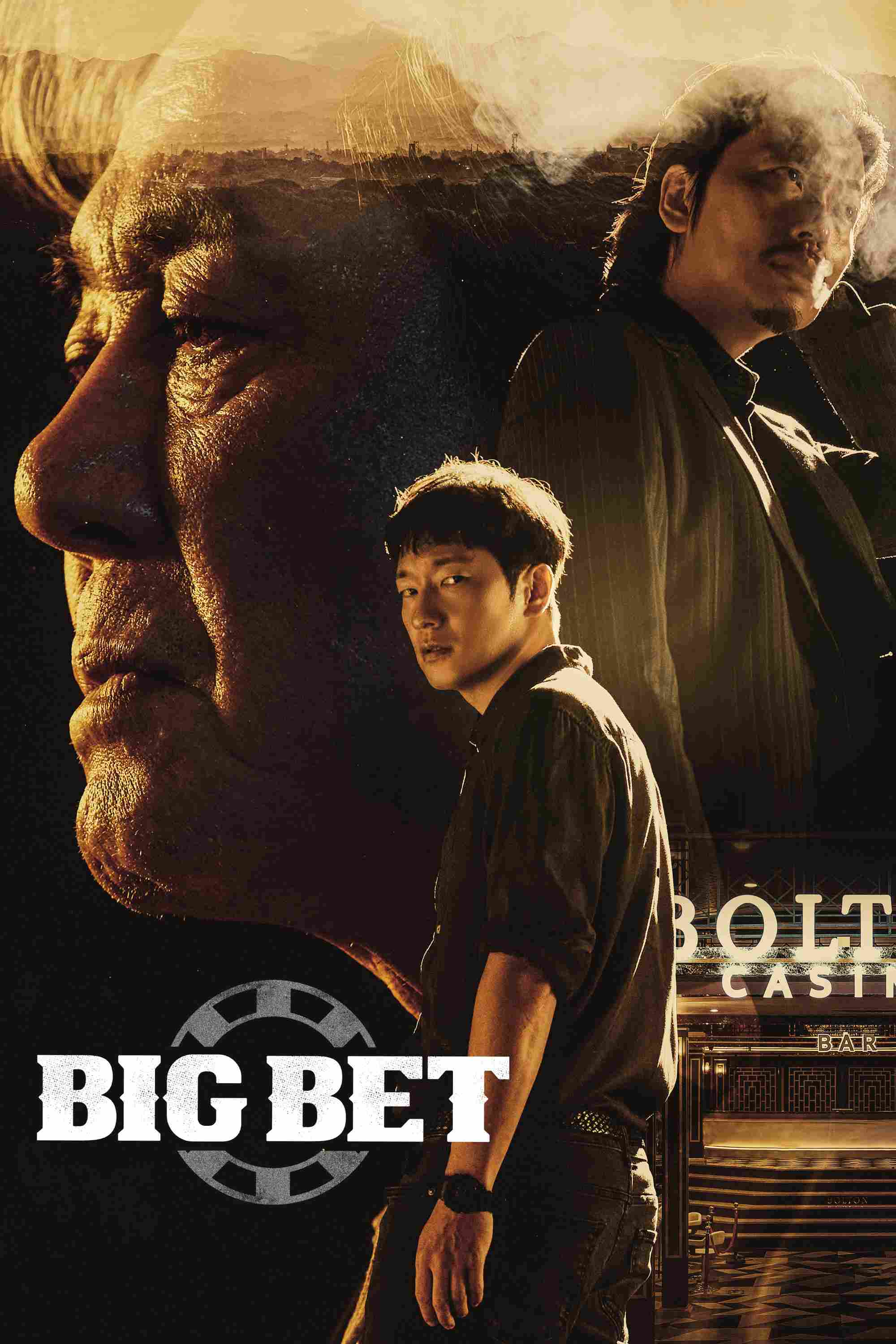 Poster chính thức của phim Phim Tâm Lý, Phim Hành Động & Phiêu Lưu "Sòng Bạc" (Big Bet - 2022), với sự tham gia của diễn viên Choi Min-sik và Son Suk-ku.