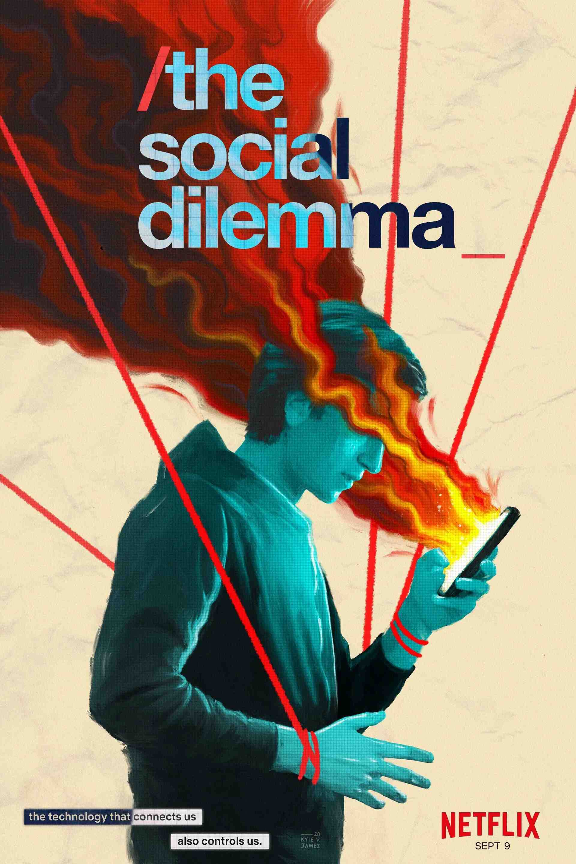 Poster chính thức của phim Phim Tài Liệu, Phim Tâm Lý "Song Đề Xã Hội" (The Social Dilemma - 2020), với sự tham gia của diễn viên Tristan Harris và Jaron Lanier.