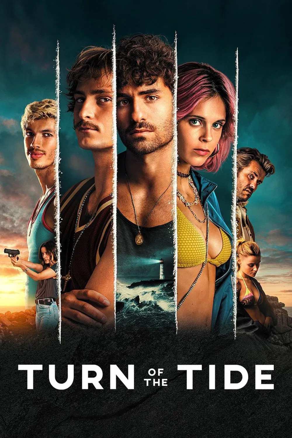 Poster chính thức của phim Phim Tâm Lý "Sóng Triều Đổi Vận (Rabo de Peixe) (Phần 1)" (Turn of the Tide - 2023), với sự tham gia của diễn viên José Condessa và Helena Caldeira.