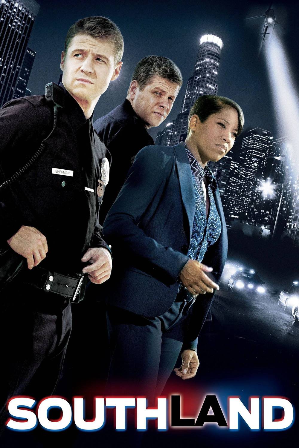 Poster chính thức của phim Phim Tâm Lý "Southland (Phần 1)" (Southland - 2009), với sự tham gia của diễn viên Ben McKenzie và Michael Cudlitz.