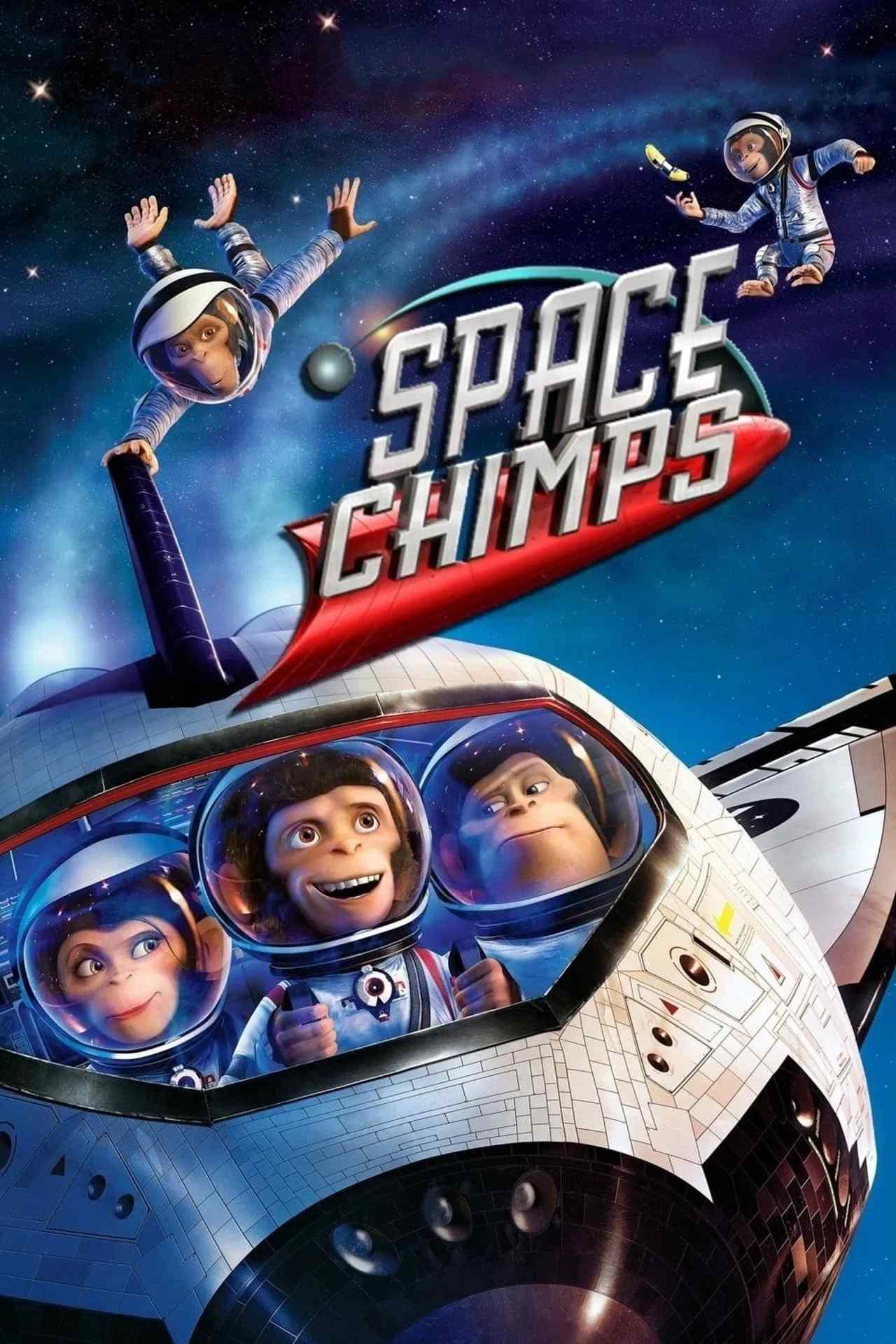 Poster chính thức của phim Phim Hoạt Hình, Phim Gia Đình "Space Chimps" (Space Chimps - 2008), với sự tham gia của diễn viên Andy Samberg và Cheryl Hines.