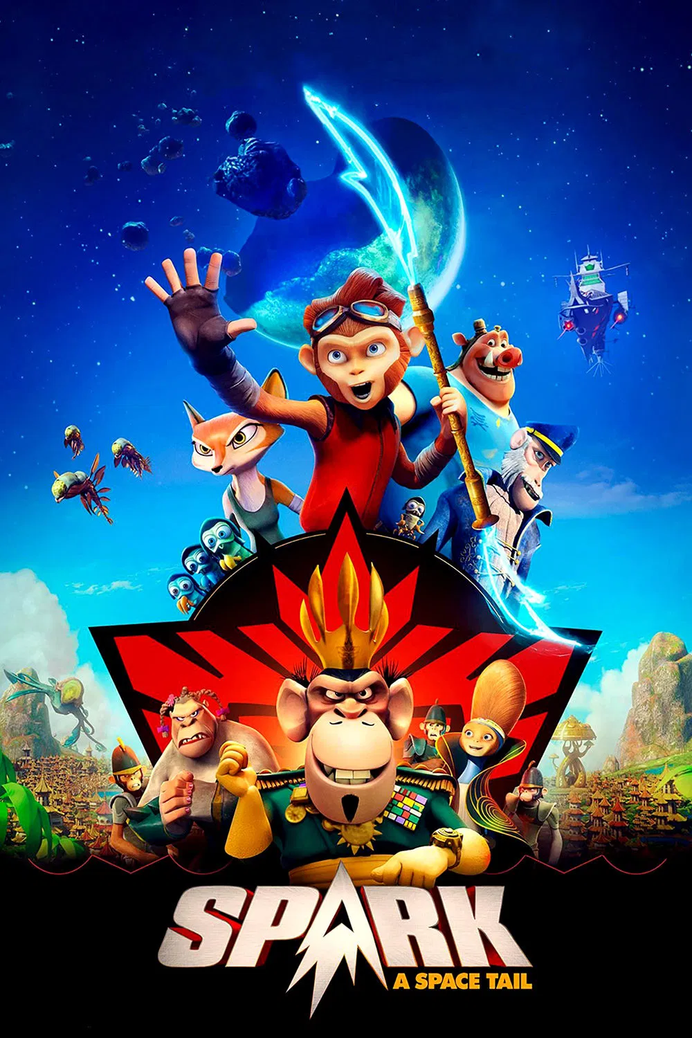 Poster chính thức của phim Phim Phiêu Lưu, Phim Hoạt Hình "Spark: Thiên Du Ký" (Spark: A Space Tail - 2016), với sự tham gia của diễn viên Jessica Biel và Hilary Swank.