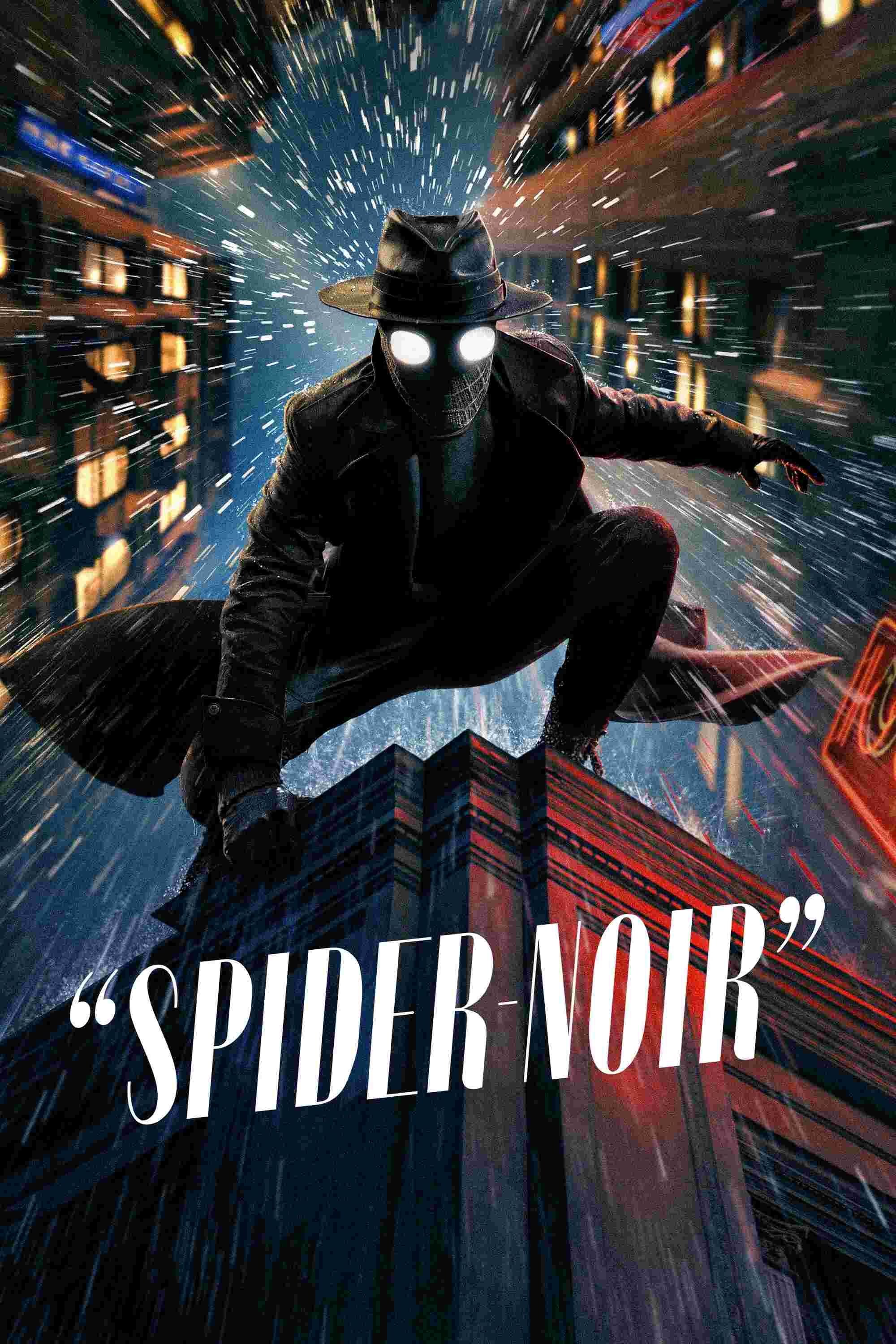 Poster chính thức của phim Phim Hành Động & Phiêu Lưu, Phim Hình Sự "Spider-Noir" (Spider-Noir - 2026), với sự tham gia của diễn viên Nicolas Cage và Lamorne Morris.