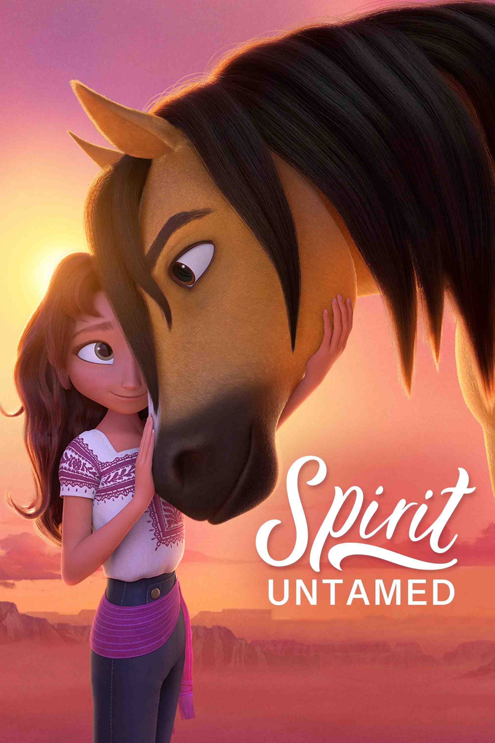 Poster chính thức của phim Phim Hoạt Hình, Phim Phiêu Lưu "Spirit: Chú ngựa bất kham" (Spirit Untamed - 2021), với sự tham gia của diễn viên Isabela Merced và Julianne Moore.
