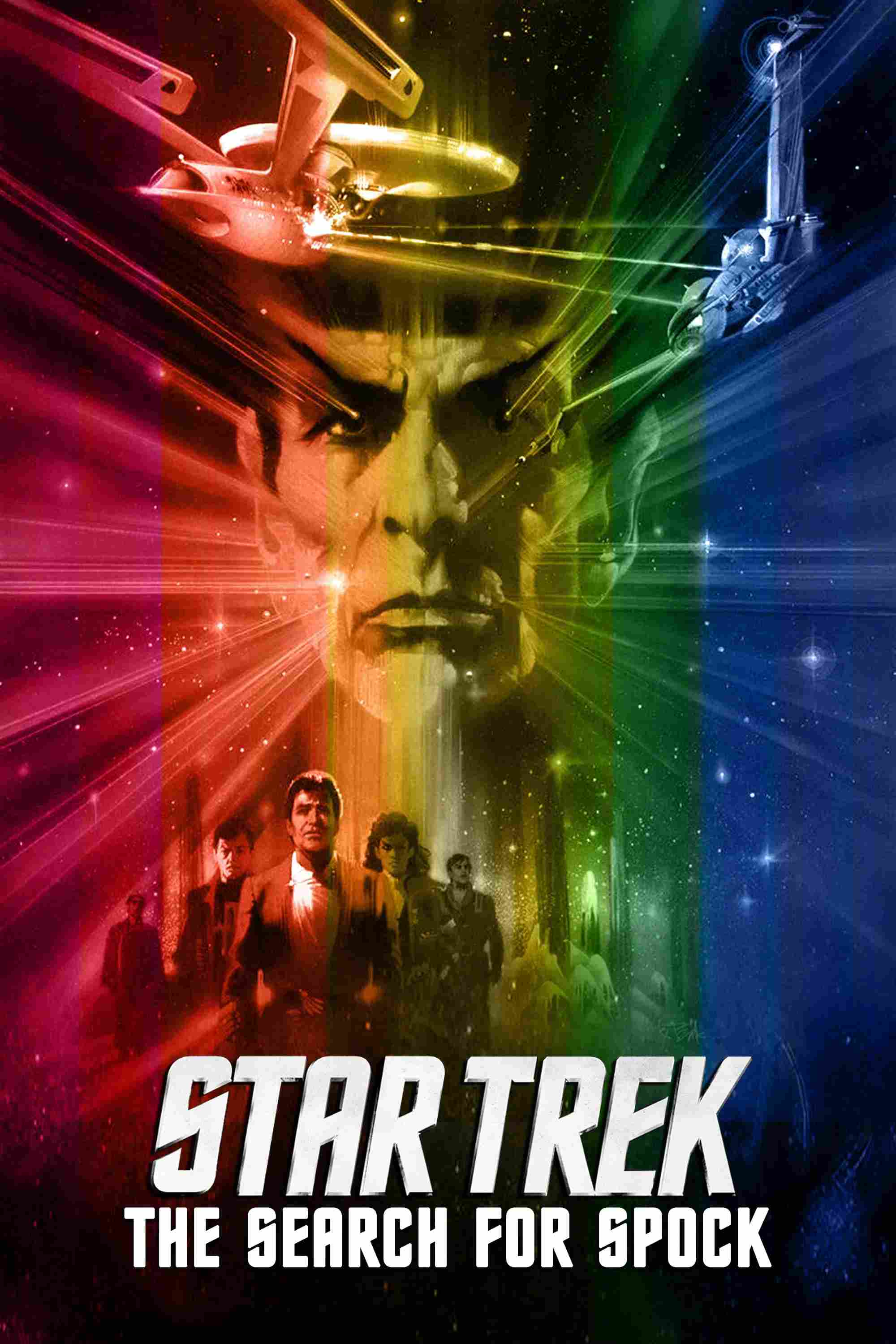 Poster chính thức của phim Phim Viễn Tưởng, Phim Hành Động "Star Trek 3: Hành Trình Đi Tìm Spock" (Star Trek III: The Search for Spock - 1984), với sự tham gia của diễn viên William Shatner và DeForest Kelley.