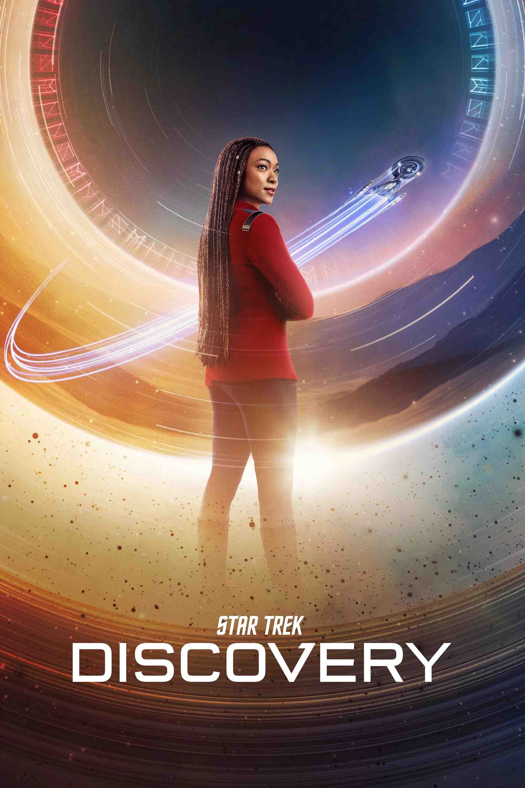Poster chính thức của phim Phim Viễn Tưởng & Giả Tưởng, Phim Hành Động & Phiêu Lưu "Star Trek: Hành Trình Khám Phá (Mùa 1)" (Star Trek: Discovery - 2017), với sự tham gia của diễn viên Sonequa Martin-Green và Doug Jones.