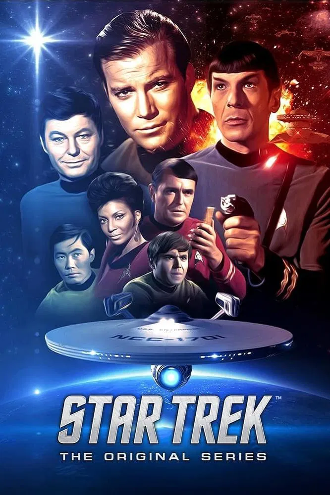 Poster chính thức của phim Phim Viễn Tưởng & Giả Tưởng, Phim Tâm Lý "Star Trek (Phần 2)" (Star Trek - 1966), với sự tham gia của diễn viên William Shatner và Leonard Nimoy.