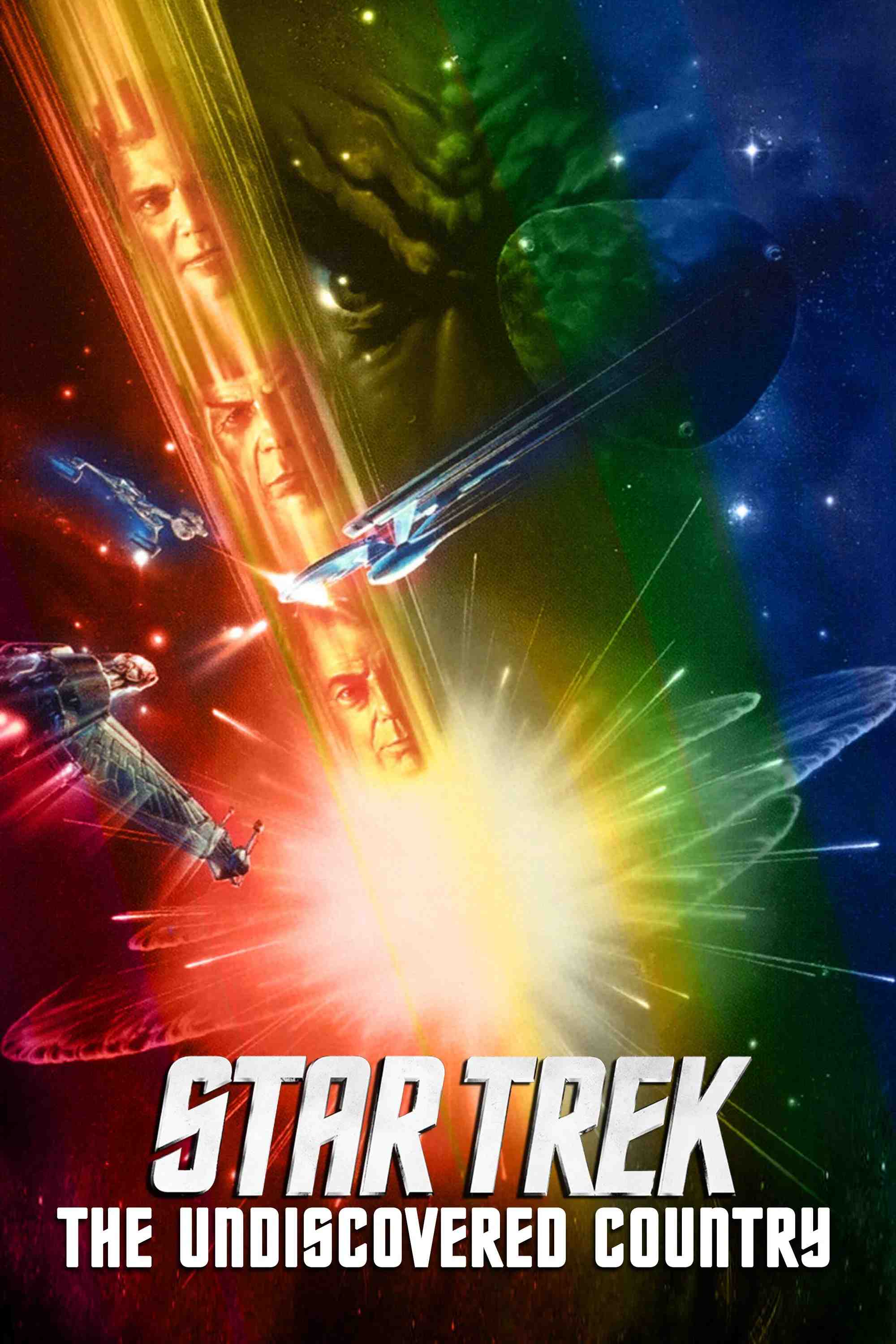 Poster chính thức của phim Phim Viễn Tưởng, Phim Hành Động "Star Trek VI: Vùng đất bí ẩn" (Star Trek VI: The Undiscovered Country - 1991), với sự tham gia của diễn viên William Shatner và Leonard Nimoy.