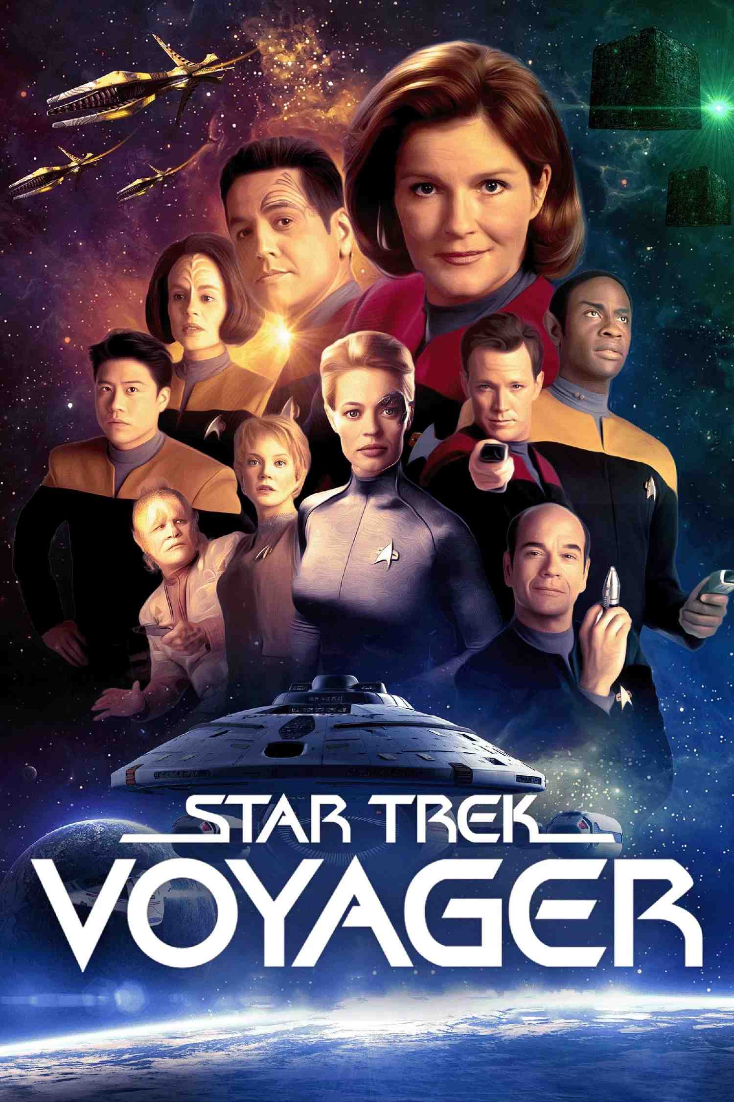 Poster chính thức của phim Phim Viễn Tưởng & Giả Tưởng, Phim Tâm Lý "Star Trek: Voyager (Phần 6)" (Star Trek: Voyager - 1995), với sự tham gia của diễn viên Kate Mulgrew và Robert Beltran.