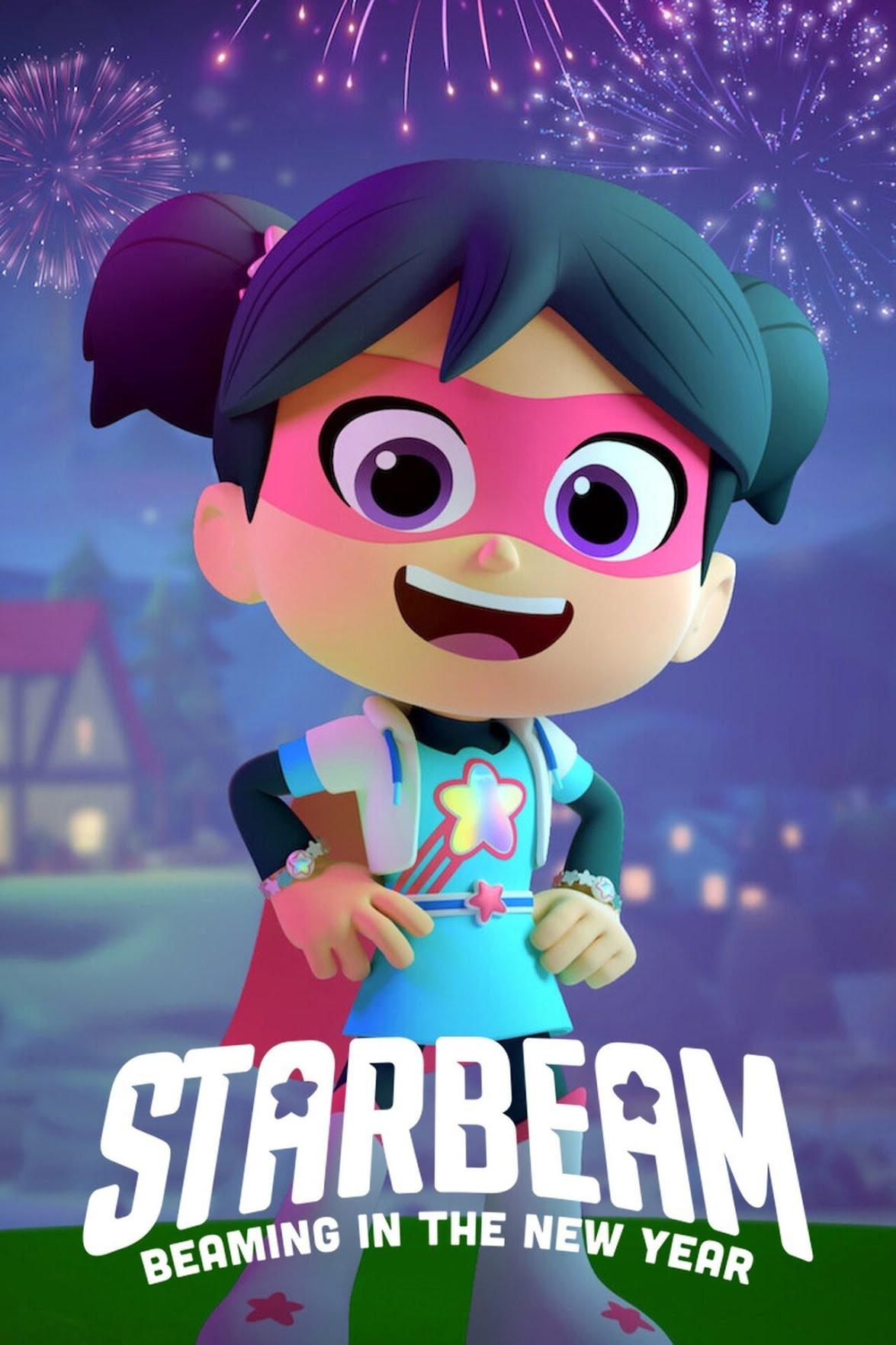 Poster chính thức của phim Phim Hoạt Hình, Phim Gia Đình "StarBeam: Beam Mừng Năm Mới" (StarBeam: Beaming in the New Year - 2021), với sự tham gia của diễn viên Dean Petriw và Terry Klassen.