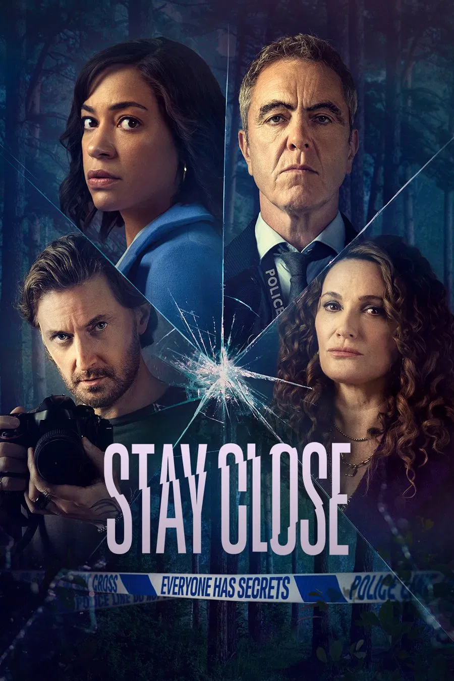 Poster chính thức của phim Phim Tâm Lý, Phim Hình Sự "Stay Close: Bí Mật Từ Quá Khứ" (Stay Close - 2021), với sự tham gia của diễn viên Cush Jumbo và James Nesbitt.