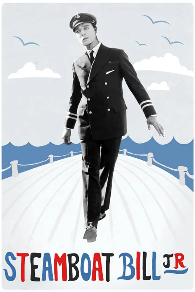 Poster chính thức của phim Phim Hài, Phim Tình Cảm "Steamboat Bill, Jr." (Steamboat Bill, Jr. - 1928), với sự tham gia của diễn viên Buster Keaton và Tom McGuire.