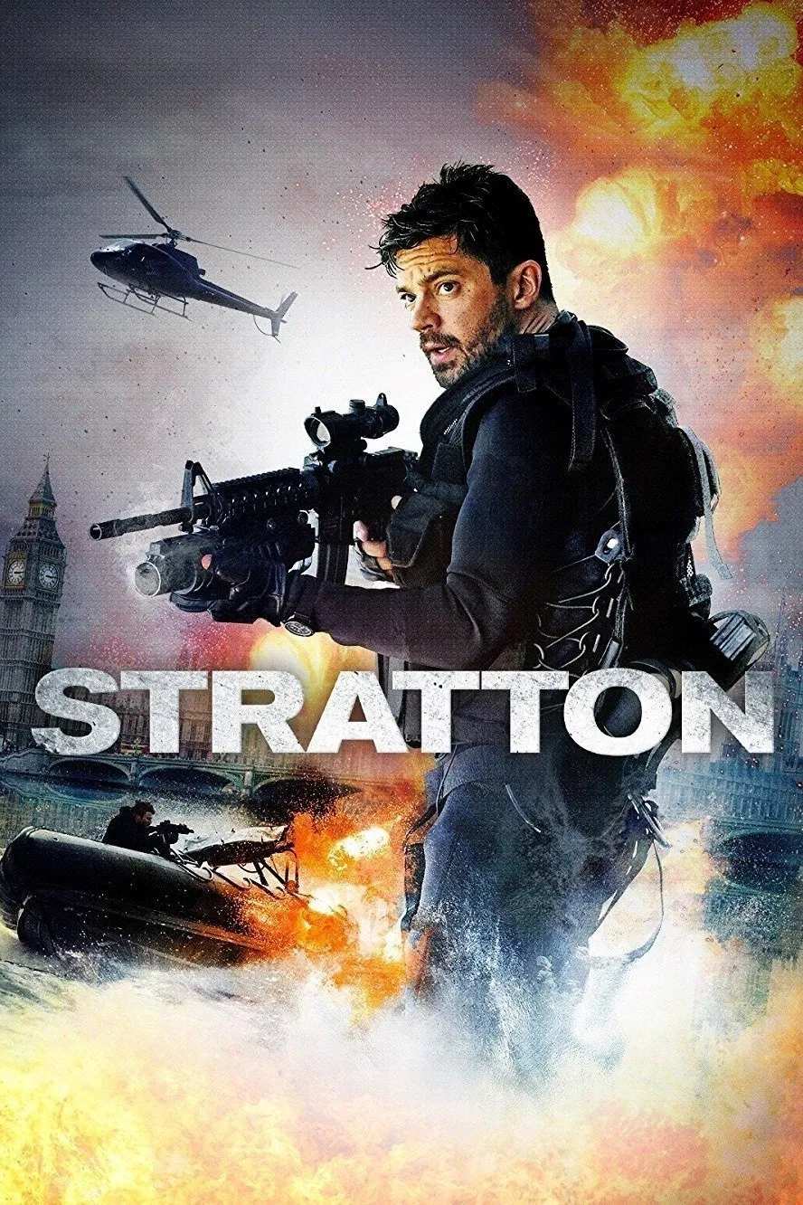 Poster chính thức của phim Phim Hành Động, Phim Giật Gân "Stratton" (Stratton - 2017), với sự tham gia của diễn viên Dominic Cooper và Gemma Chan.