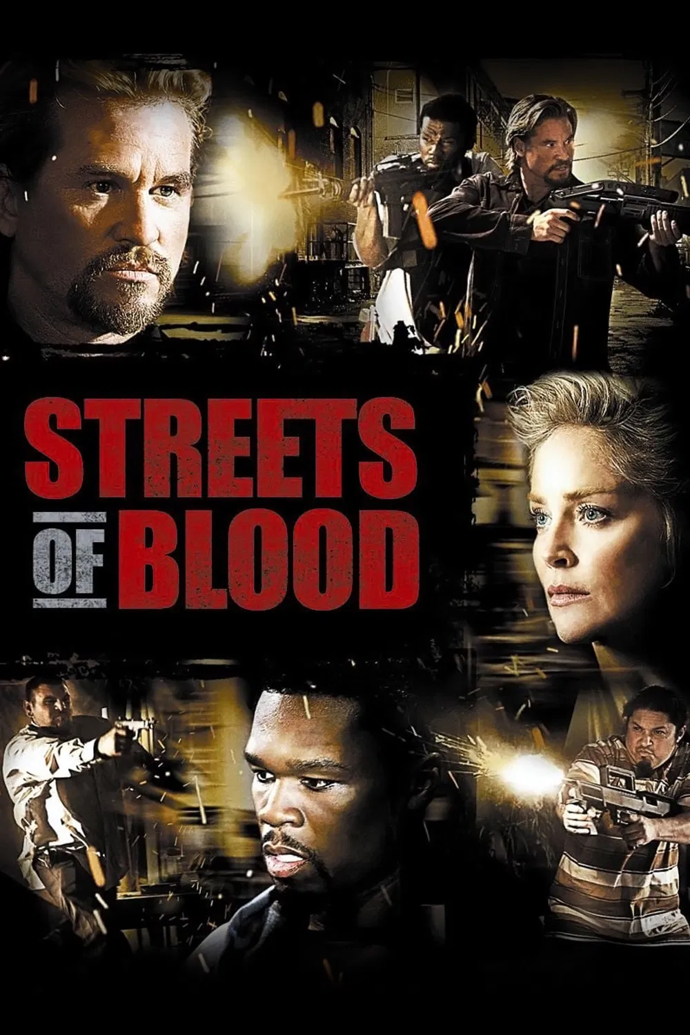 Poster chính thức của phim Phim Hành Động, Phim Hình Sự "Streets of Blood" (Streets of Blood - 2009), với sự tham gia của diễn viên Val Kilmer và 50 Cent.