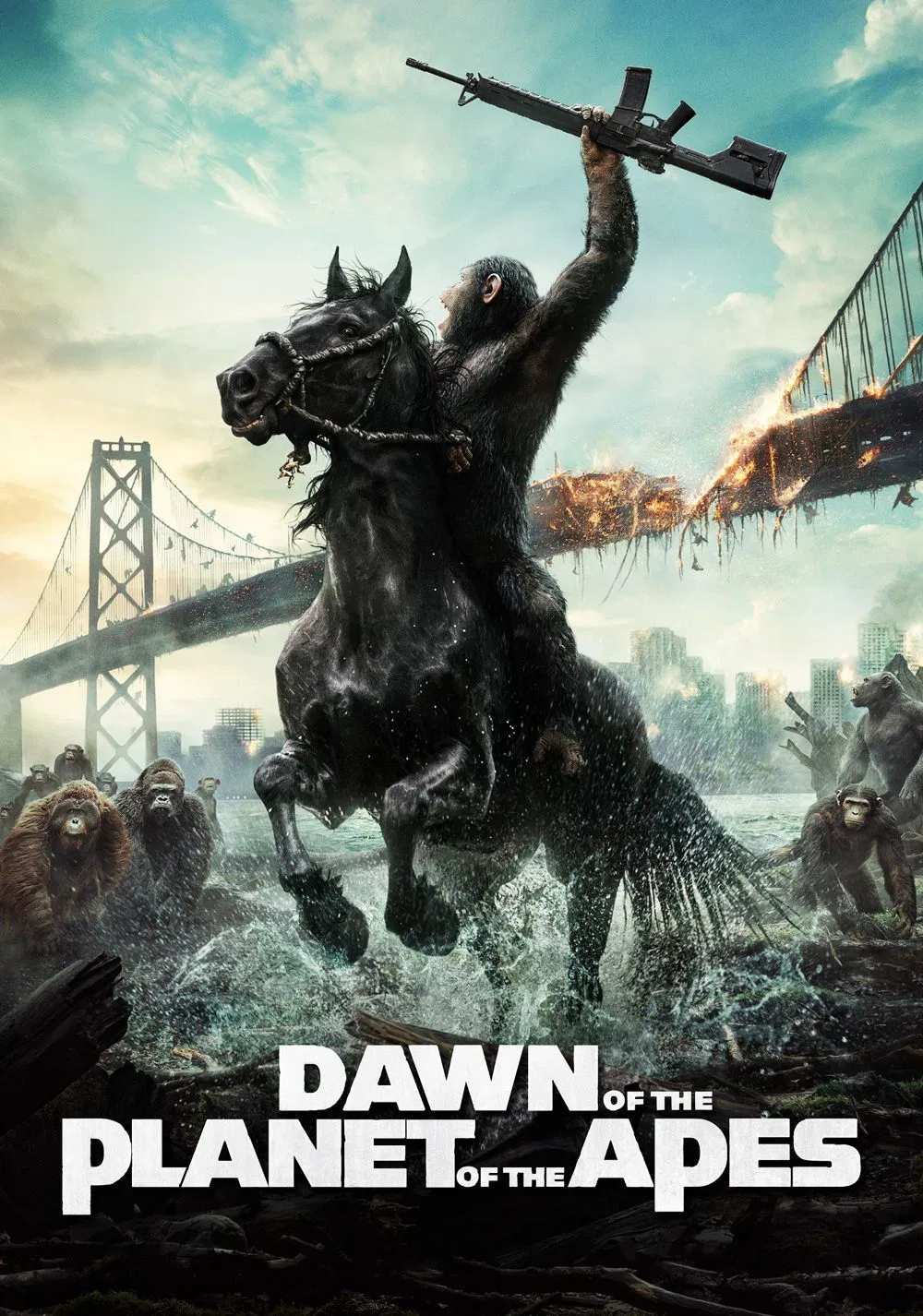 Poster chính thức của phim Phim Viễn Tưởng, Phim Hành Động "Sự Khởi Đầu Của Hành Tinh Khỉ" (Dawn of the Planet of the Apes - 2014), với sự tham gia của diễn viên Andy Serkis và Jason Clarke.
