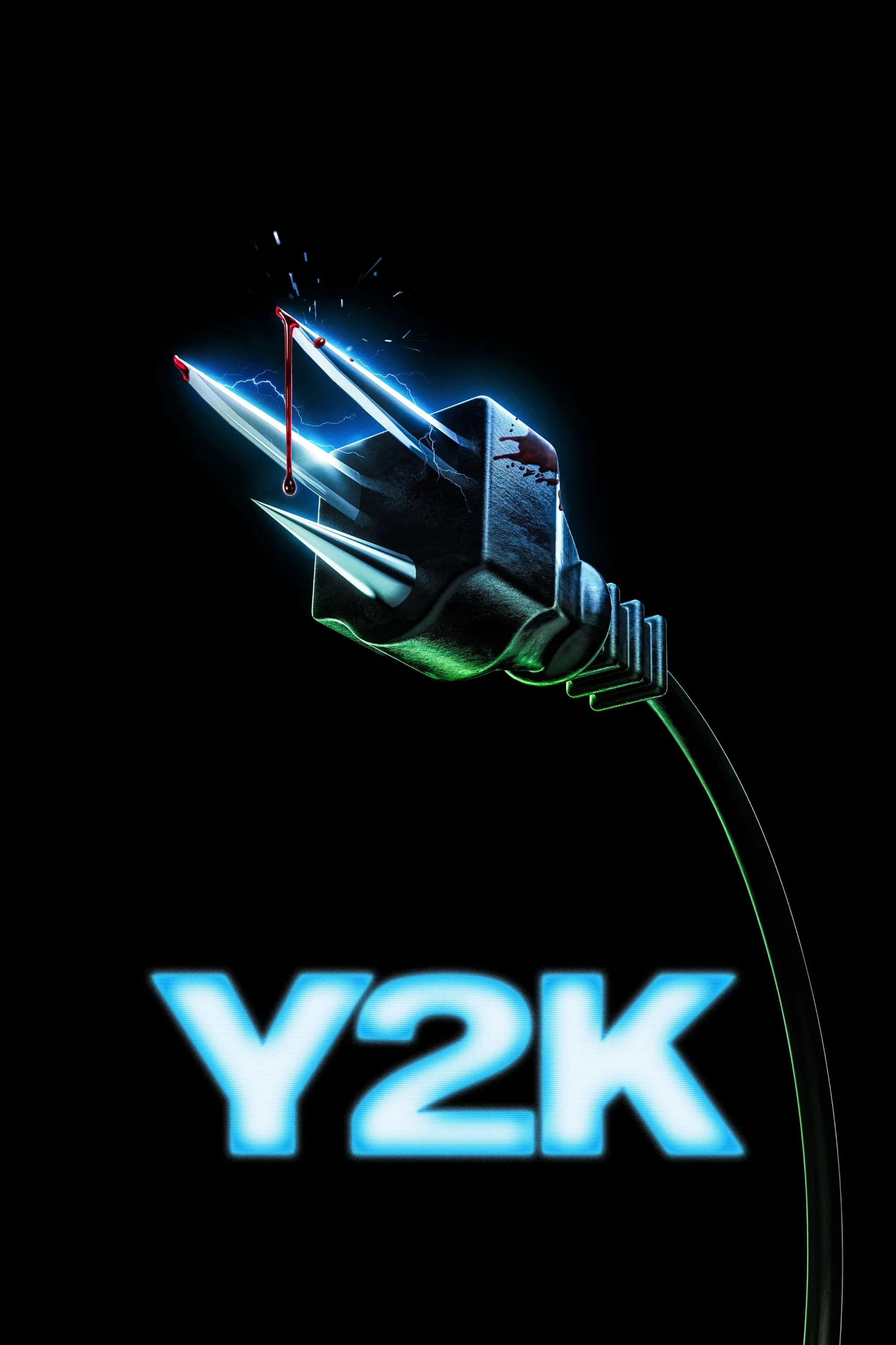 Poster chính thức của phim Phim Hài, Phim Kinh Dị "Sự Kiện Y2K" (Y2K - 2024), với sự tham gia của diễn viên Jaeden Martell và Rachel Zegler.