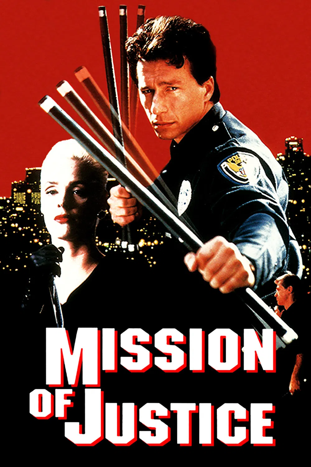 Poster chính thức của phim Phim Hành Động "Sứ Mệnh Công Lý" (Mission of Justice - 1992), với sự tham gia của diễn viên Jeff Wincott và Brigitte Nielsen.