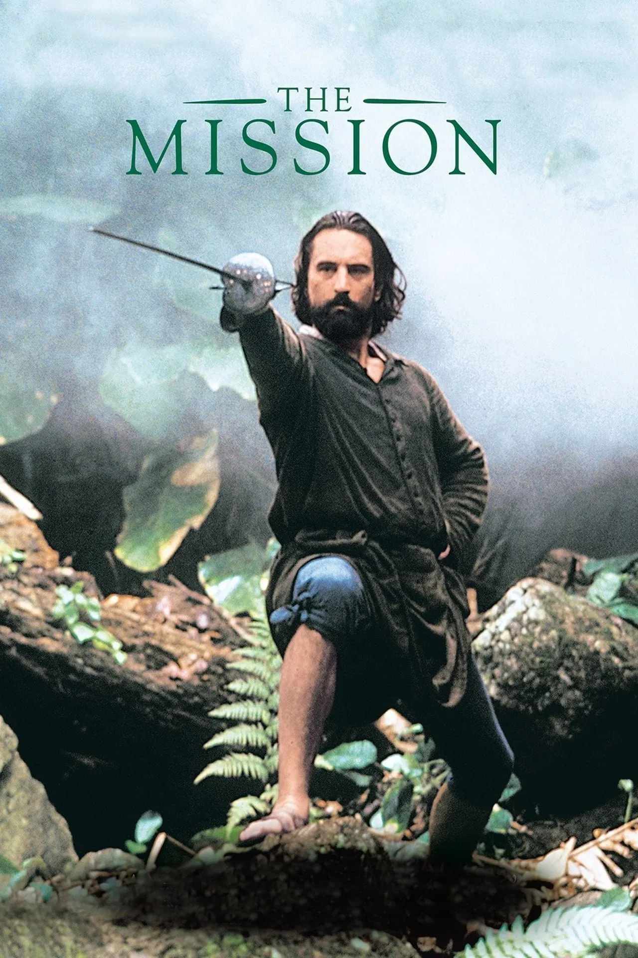 Poster chính thức của phim Phim Phiêu Lưu, Phim Tâm Lý "Sứ Mệnh Của Chúa" (The Mission - 1986), với sự tham gia của diễn viên Robert De Niro và Jeremy Irons.