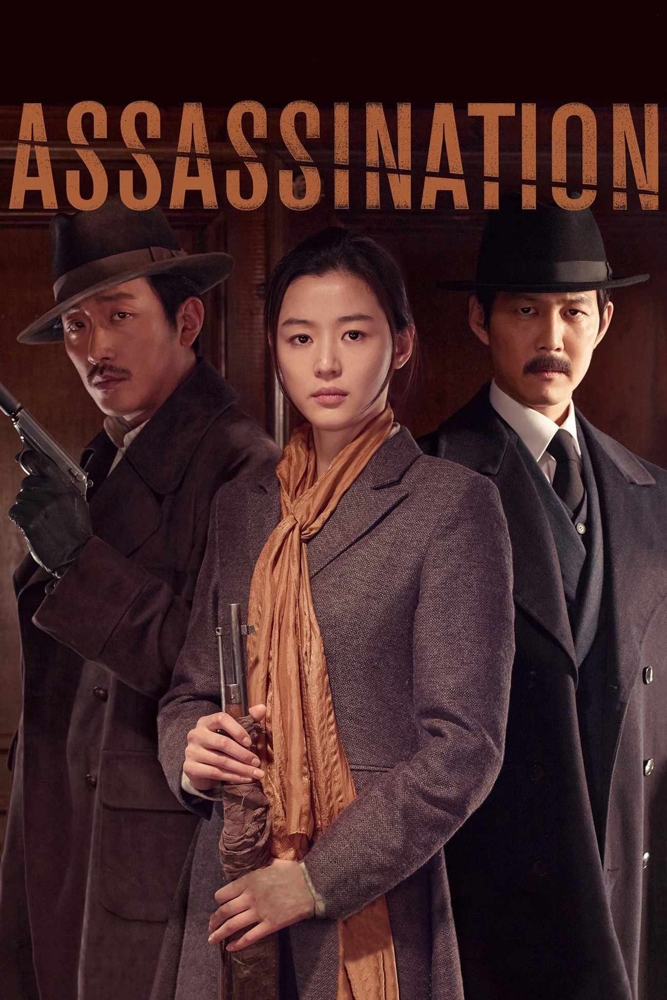 Poster chính thức của phim Phim Hành Động, Phim Giật Gân "Sứ Mệnh Truy Sát" (Assassination - 2015), với sự tham gia của diễn viên Jun Ji-hyun và Ha Jung-woo.
