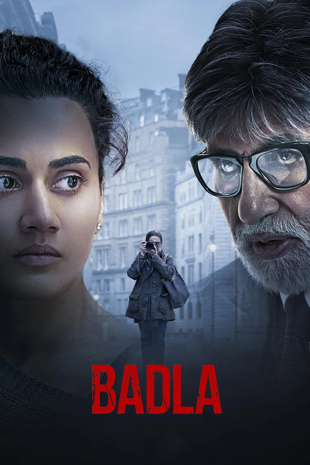 Poster chính thức của phim Phim Hình Sự, Phim Giật Gân "Sự Thật Chết Người" (Badla - 2019), với sự tham gia của diễn viên Amitabh Bachchan và Taapsee Pannu.