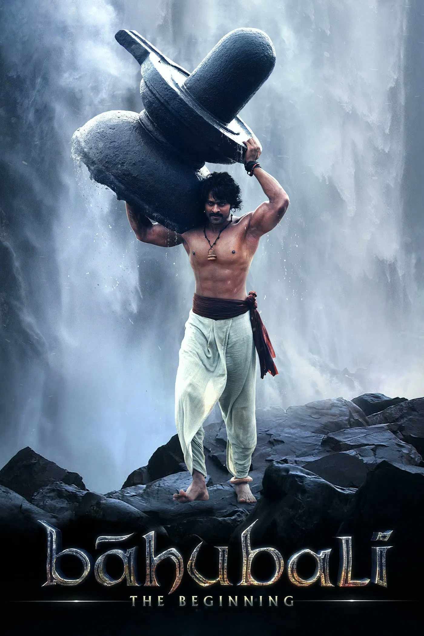Poster chính thức của phim Phim Hành Động, Phim Tâm Lý "Sử Thi Baahubali: Khởi Nguyên" (Bāhubali: The Beginning - 2015), với sự tham gia của diễn viên Prabhas và Rana Daggubati.