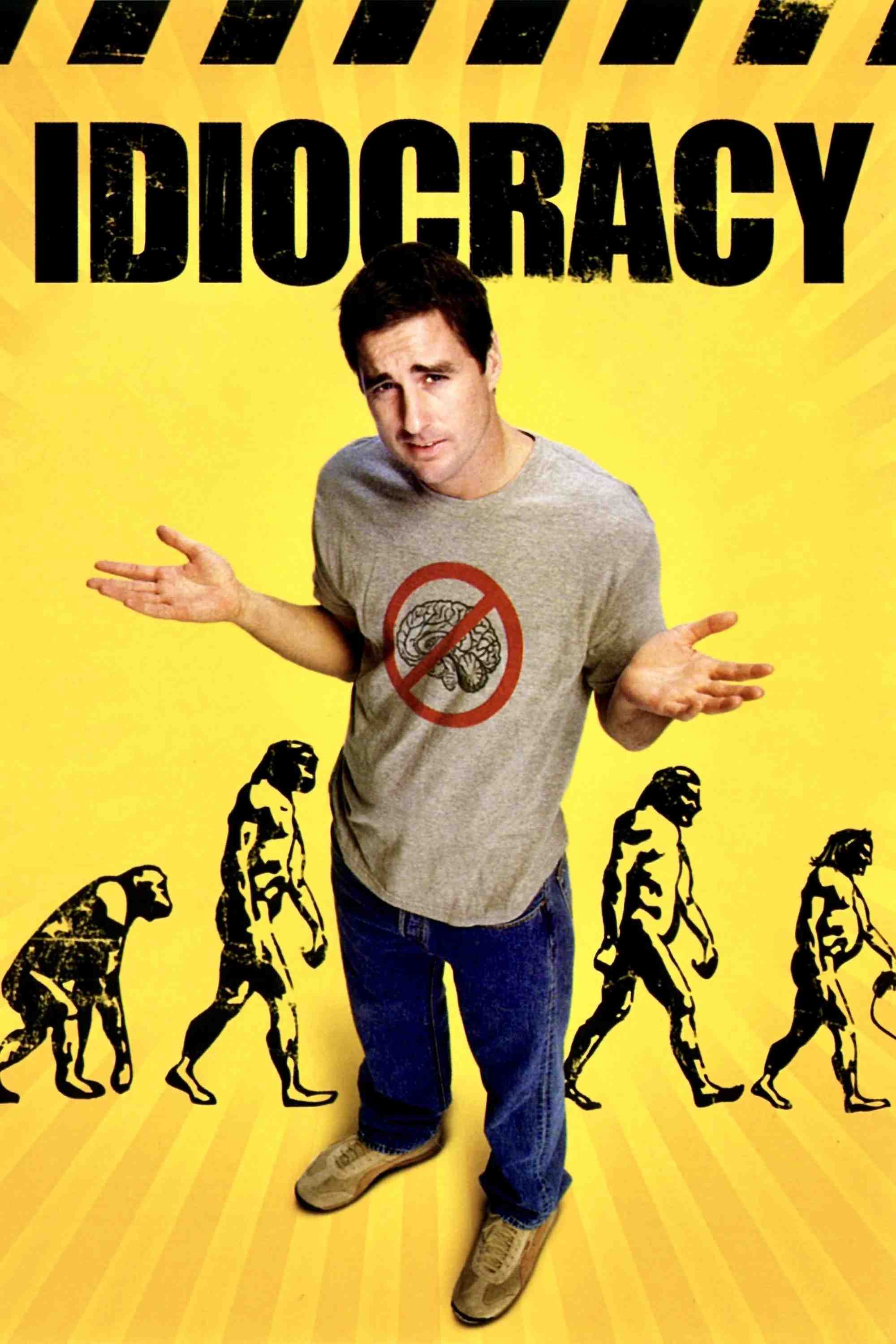 Poster chính thức của phim Phim Hài, Phim Viễn Tưởng "Sự Trớ Trêu Của Tiến Hóa" (Idiocracy - 2006), với sự tham gia của diễn viên Luke Wilson và Maya Rudolph.