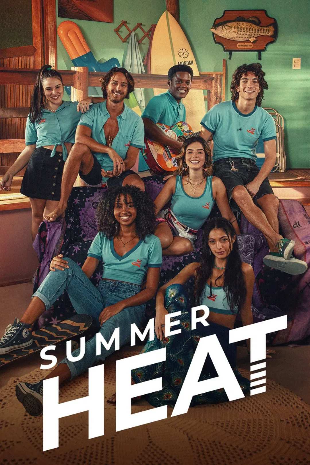 Poster chính thức của phim Phim Tâm Lý "Sức Nóng Mùa Hè" (Summer Heat - 2022), với sự tham gia của diễn viên Giovanna Lancellotti và Jorge López.