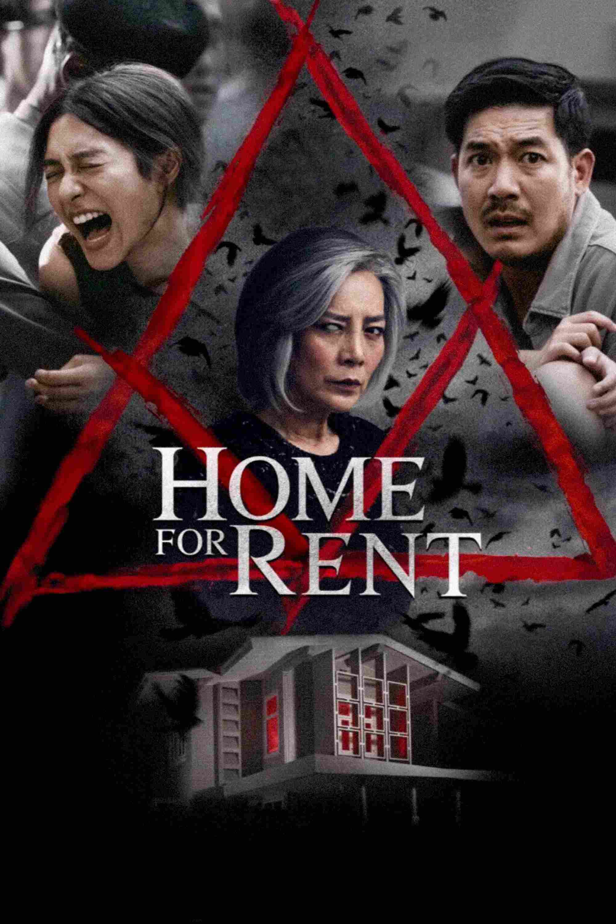 Poster chính thức của phim Phim Kinh Dị, Phim Giật Gân "Tà Chú Cấm" (Home for Rent - 2023), với sự tham gia của diễn viên Nittha Jirayungyurn và Sukollawat Kanarot.
