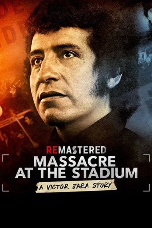 Poster chính thức của phim Phim Tài Liệu "Tái Hiện: Thảm Sát Ở Sân Vận động" (ReMastered: Massacre at the Stadium - 2019), với sự tham gia của diễn viên Víctor Jara và Bono.