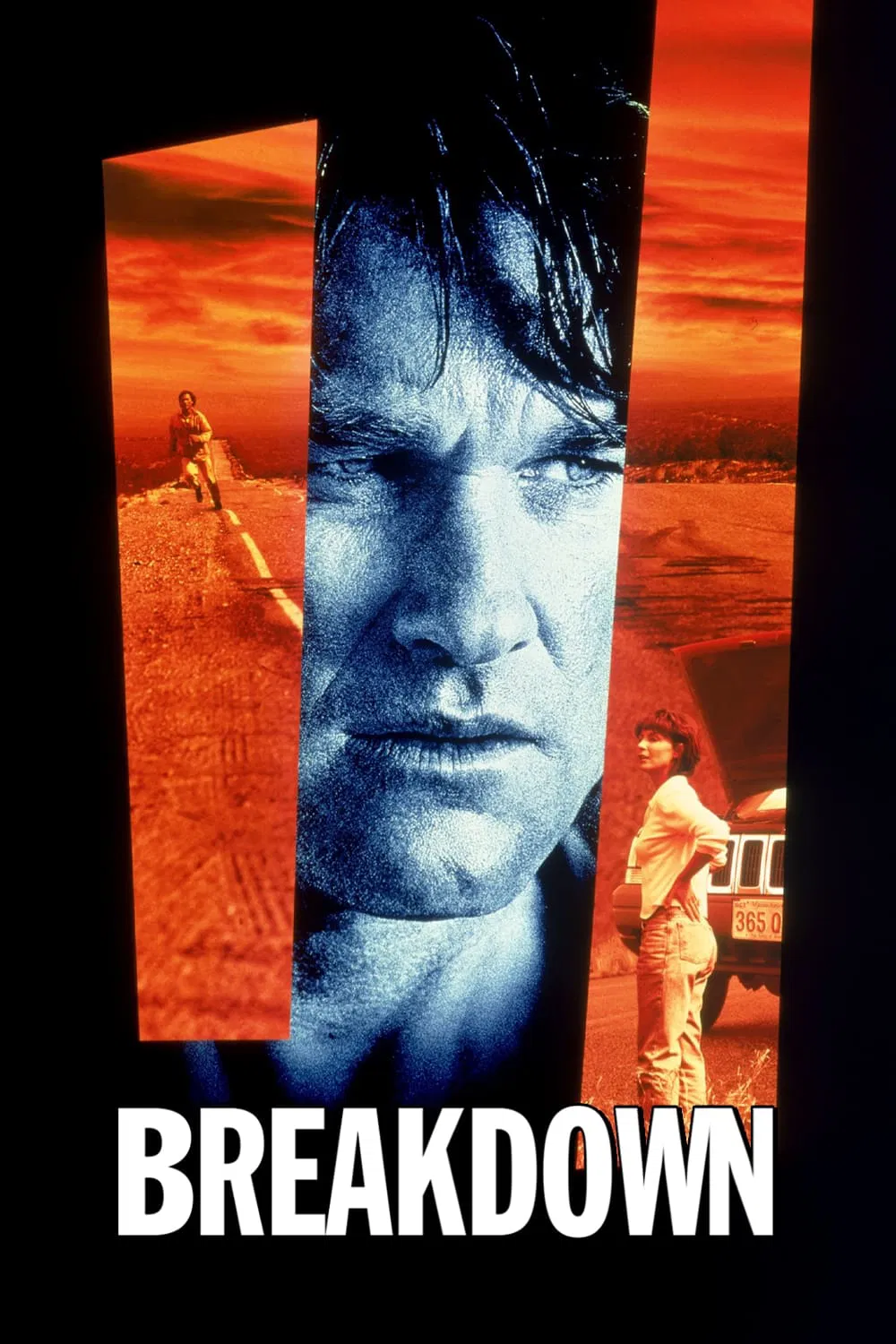 Poster chính thức của phim Phim Hình Sự, Phim Bí Ẩn "Tai Họa Bất Ngờ" (Breakdown - 1997), với sự tham gia của diễn viên Kurt Russell và J. T. Walsh.